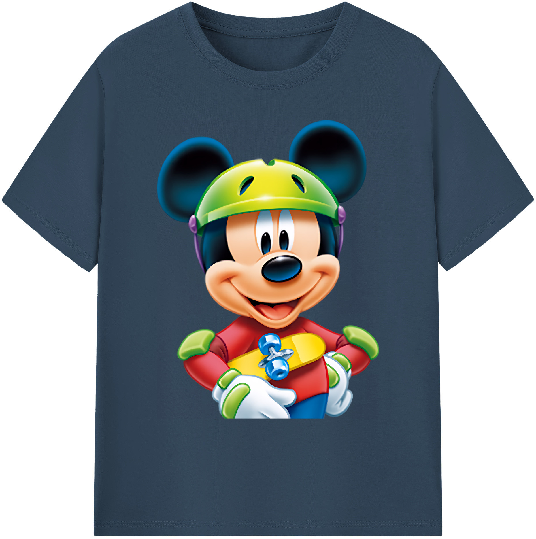 ミッキーマウス Mickey Mouse 綿100％ メンズ半袖Tシャツ｜肌触りやわらか＆通気性