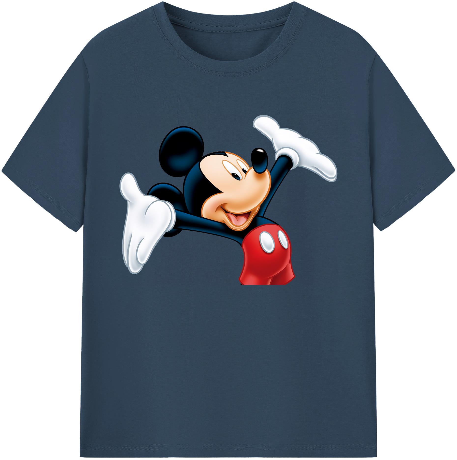 ミッキーマウス Mickey Mouse 綿100％ メンズ半袖Tシャツ｜肌触りやわらか＆通気性
