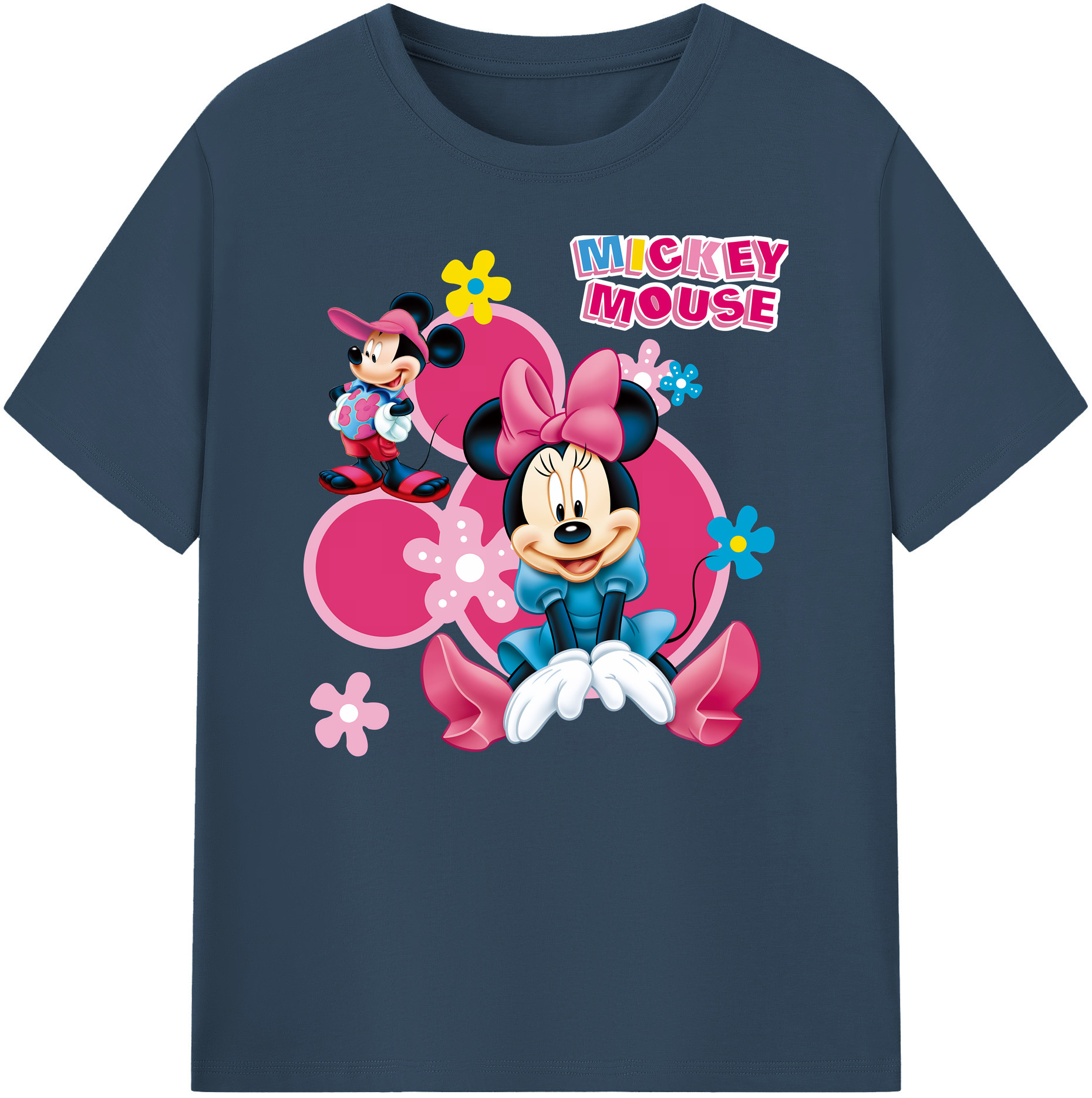 ミッキーマウス Mickey Mouse 綿100％ メンズ半袖Tシャツ｜肌触りやわらか＆通気性