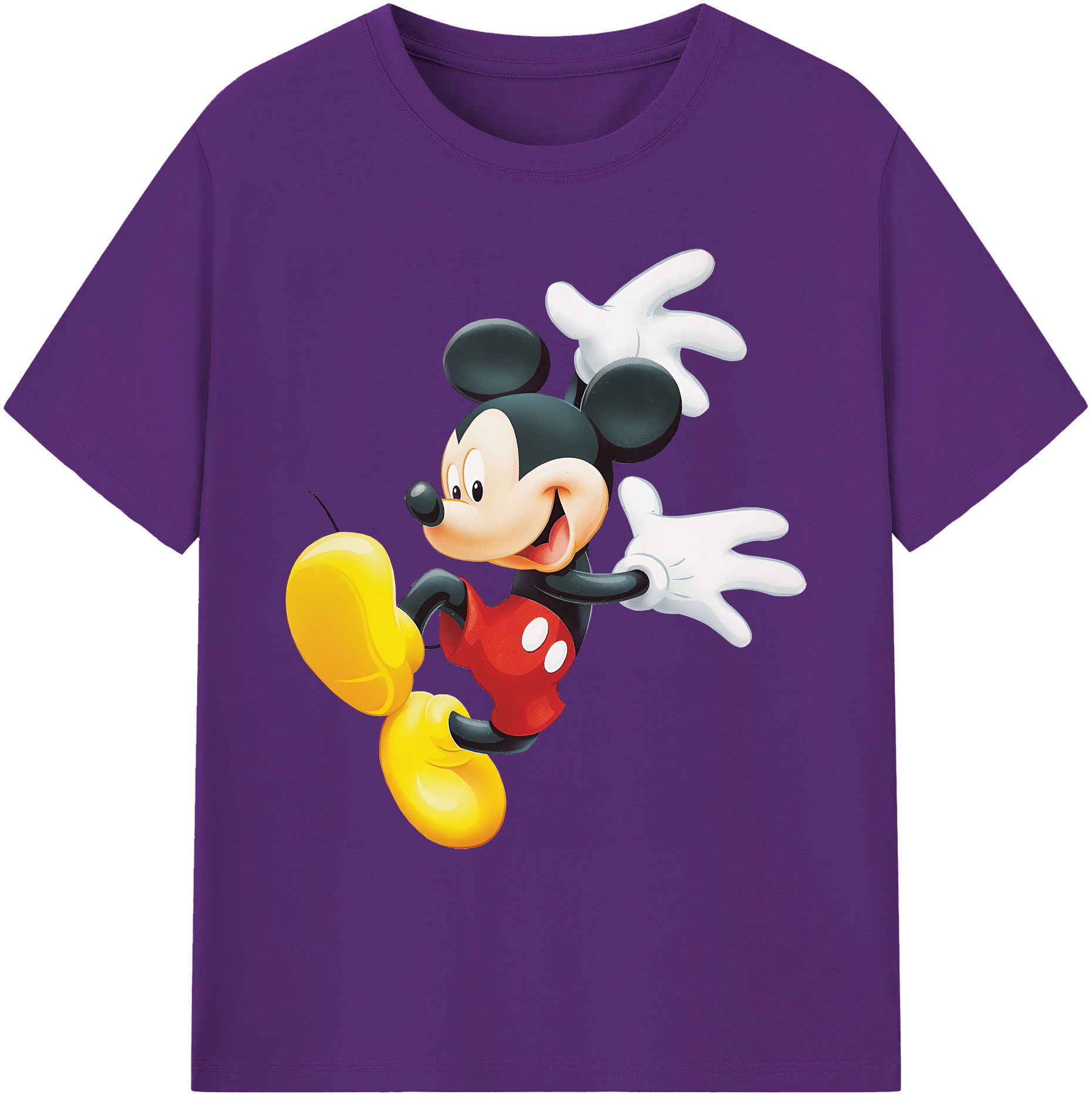 ミッキーマウス Mickey Mouse 綿100％ メンズ半袖Tシャツ｜肌触りやわらか＆通気性