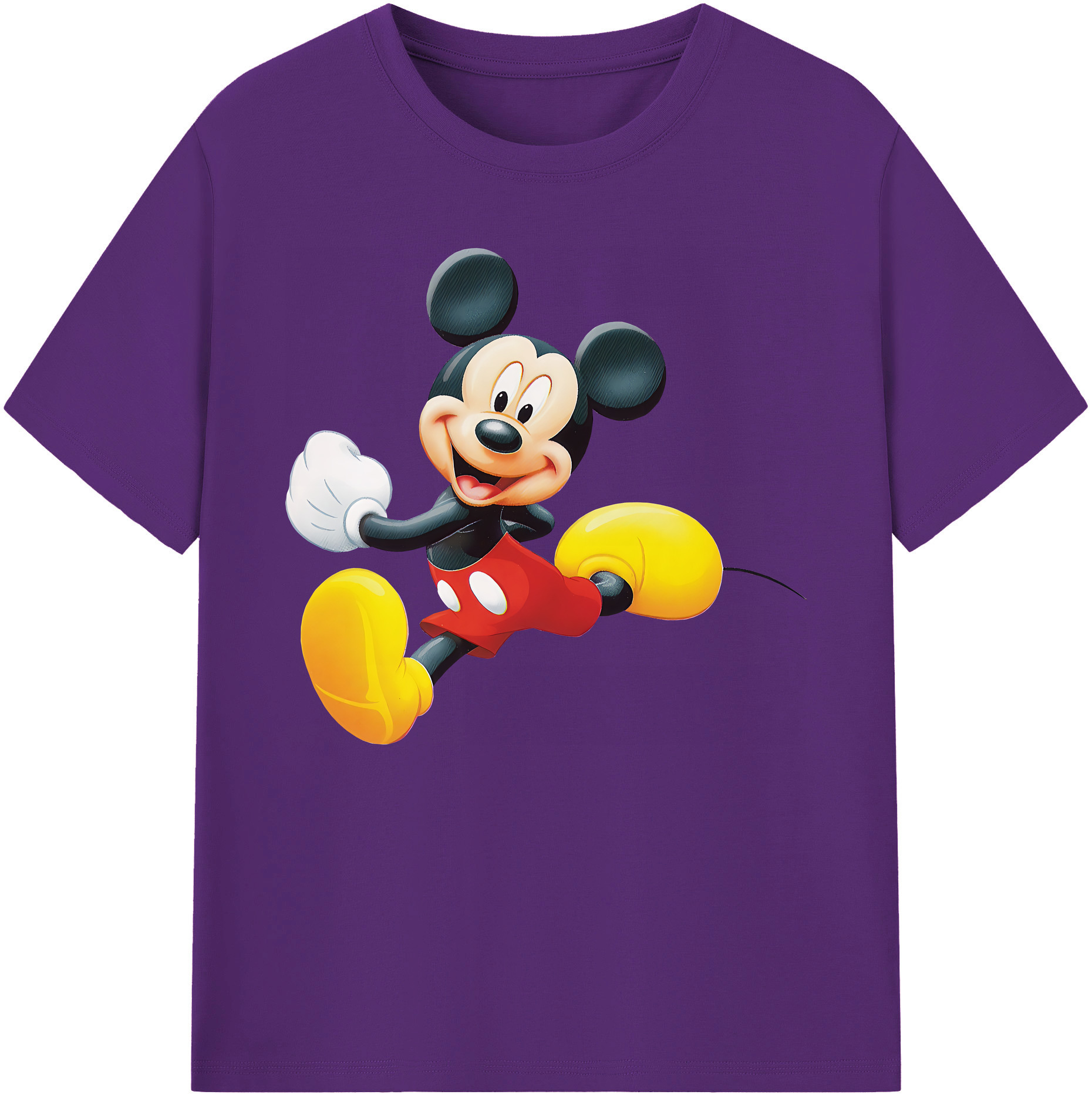 ミッキーマウス Mickey Mouse 綿100％ メンズ半袖Tシャツ｜肌触りやわらか＆通気性
