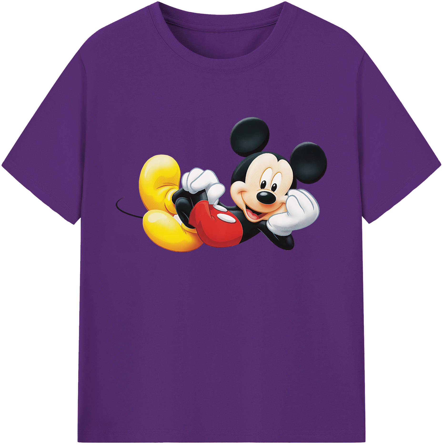 ミッキーマウス Mickey Mouse 綿100％ メンズ半袖Tシャツ｜肌触りやわらか＆通気性
