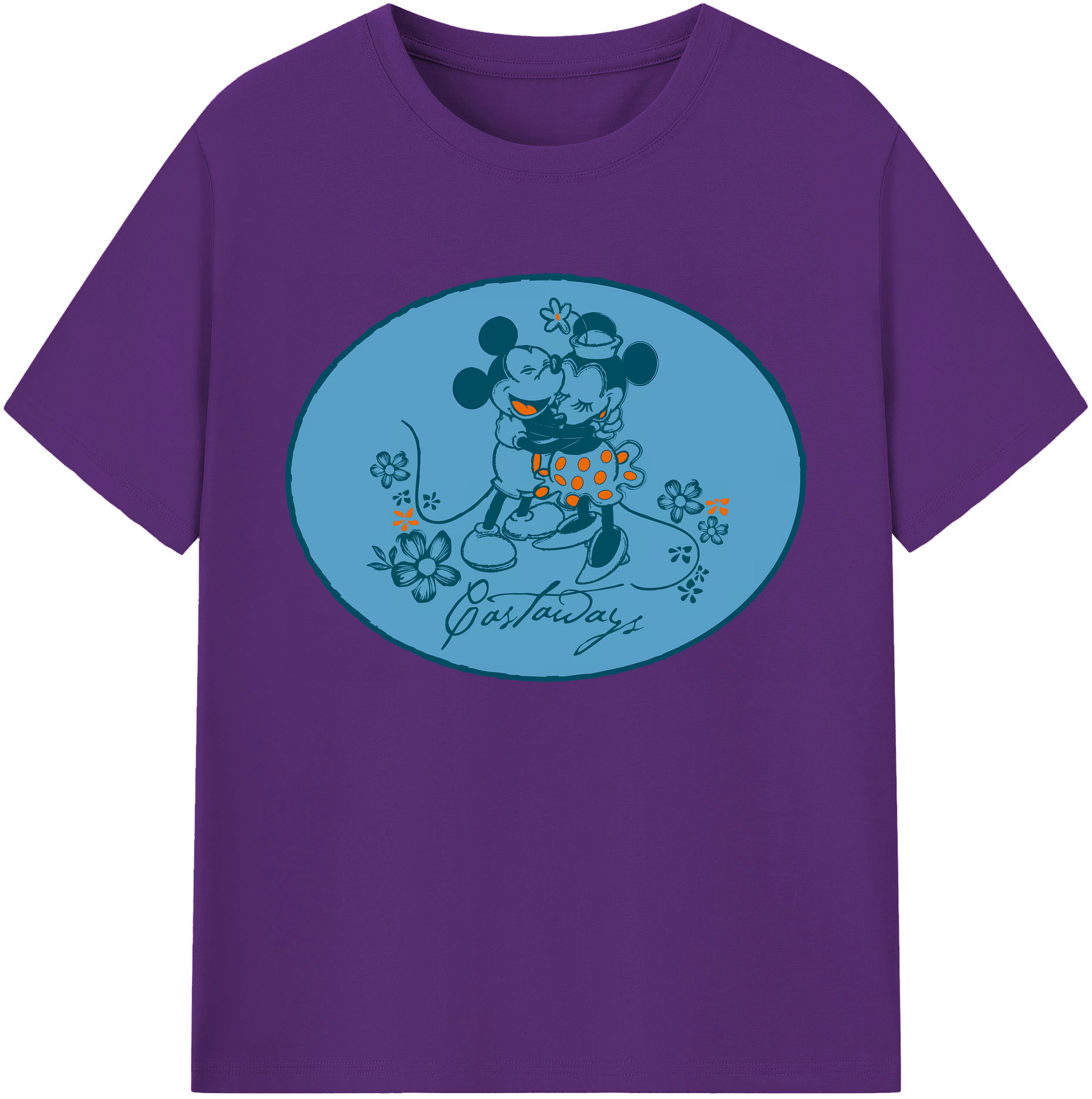 ミッキーマウス Mickey Mouse 綿100％ メンズ半袖Tシャツ｜肌触りやわらか＆通気性