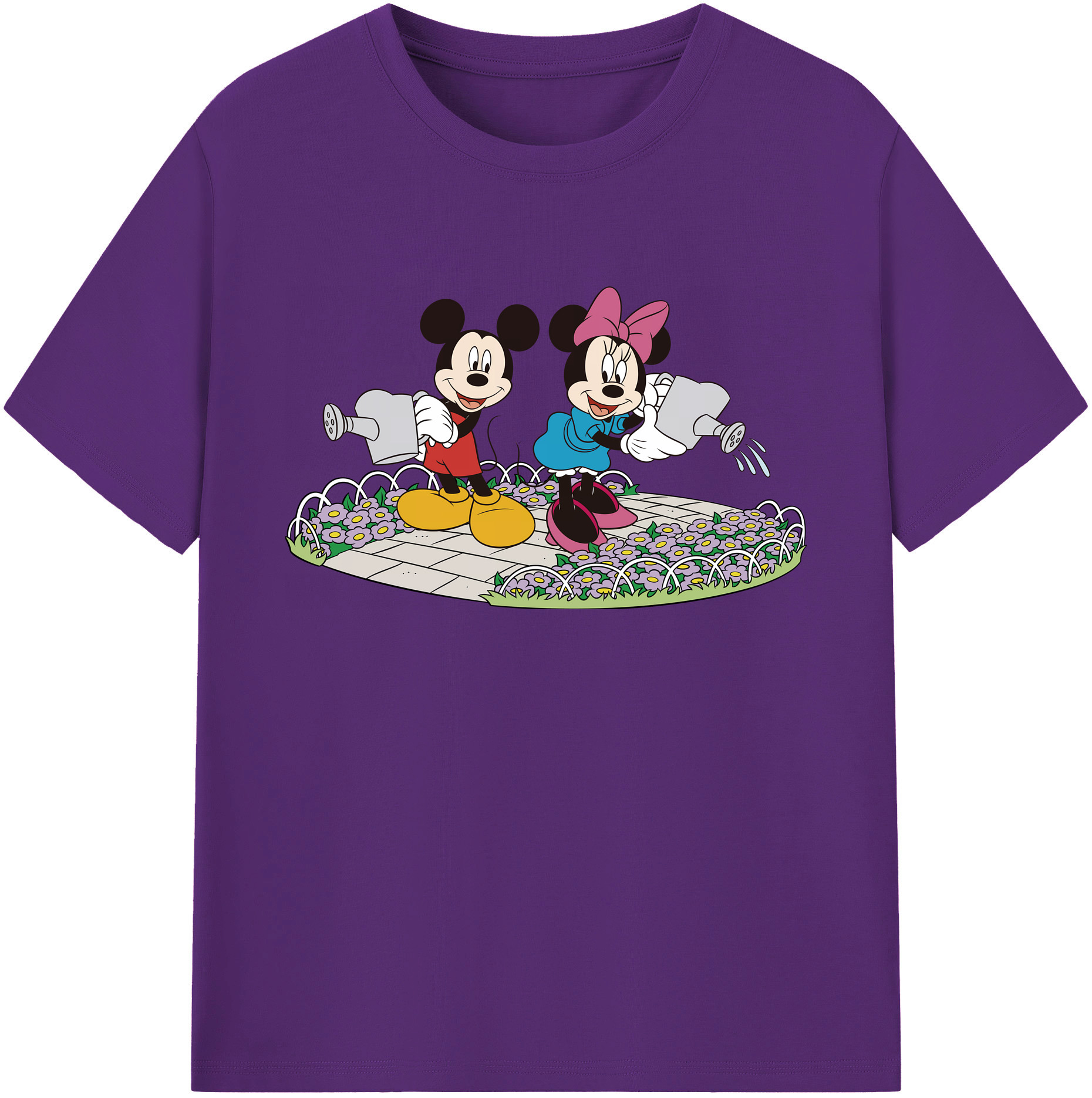 ミッキーマウス Mickey Mouse 綿100％ メンズ半袖Tシャツ｜肌触りやわらか＆通気性