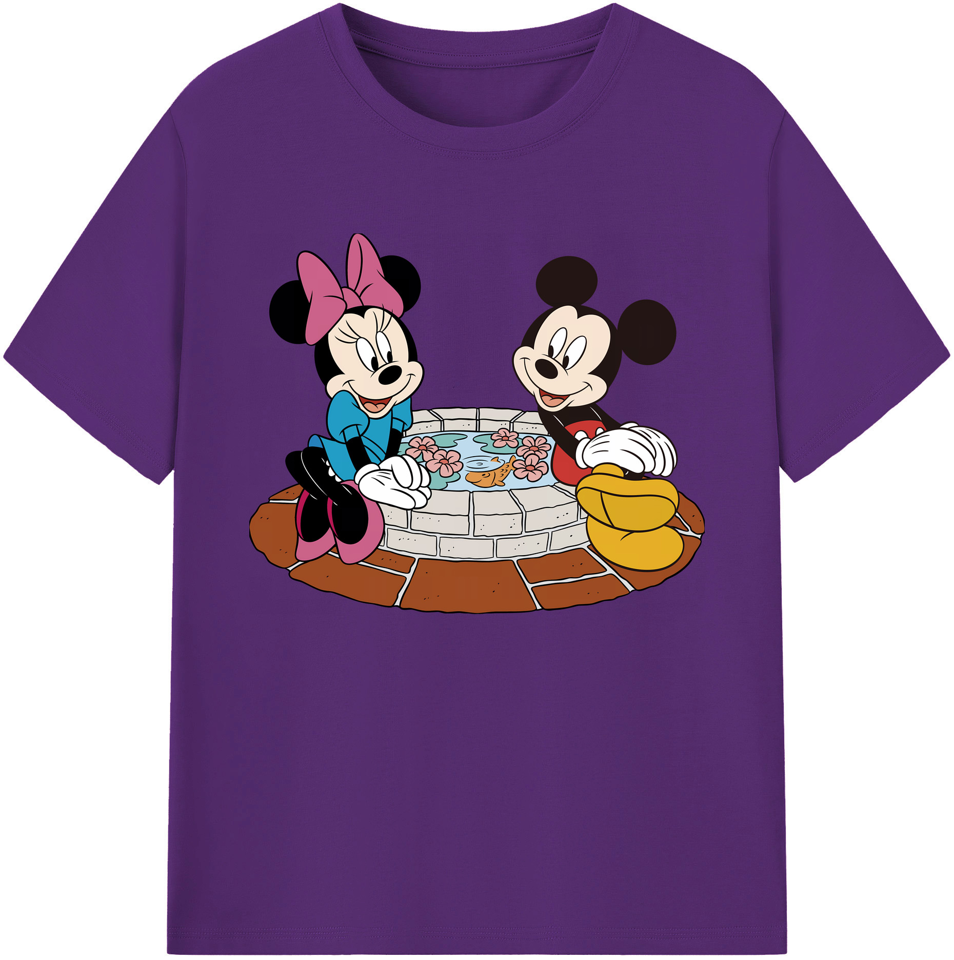 ミッキーマウス Mickey Mouse 綿100％ メンズ半袖Tシャツ｜肌触りやわらか＆通気性