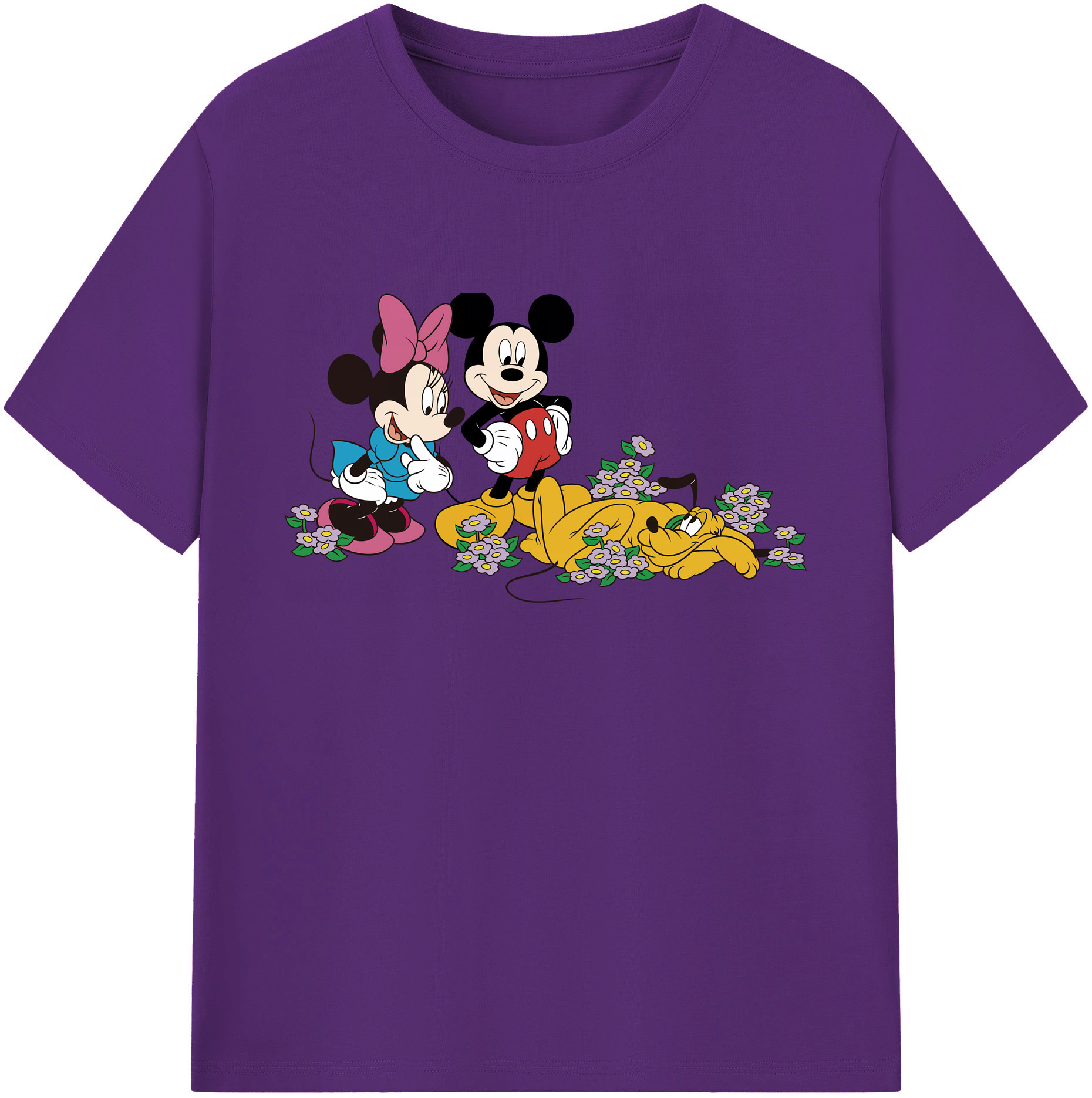 ミッキーマウス Mickey Mouse 綿100％ メンズ半袖Tシャツ｜肌触りやわらか＆通気性
