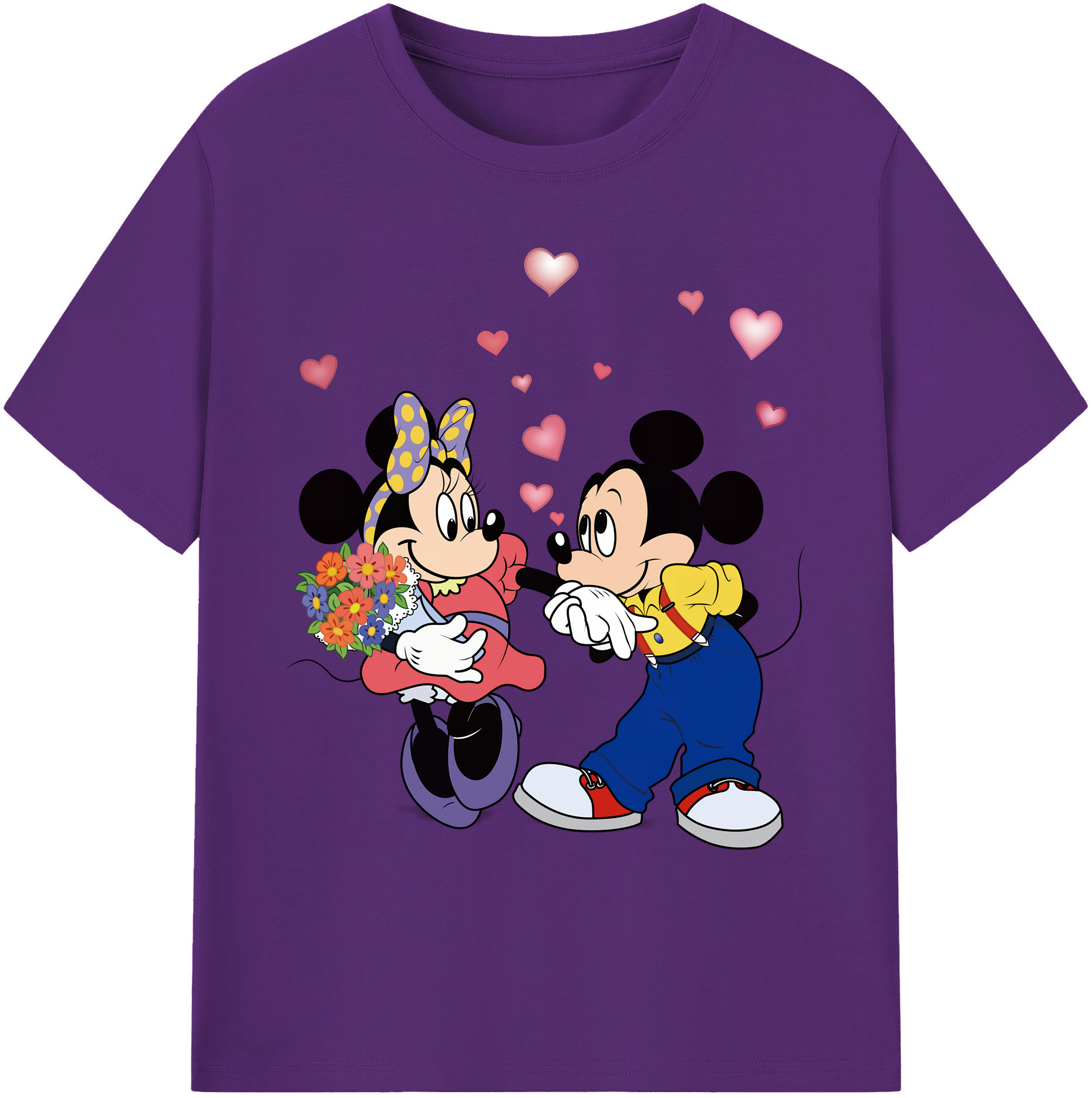 ミッキーマウス Mickey Mouse 綿100％ メンズ半袖Tシャツ｜肌触りやわらか＆通気性