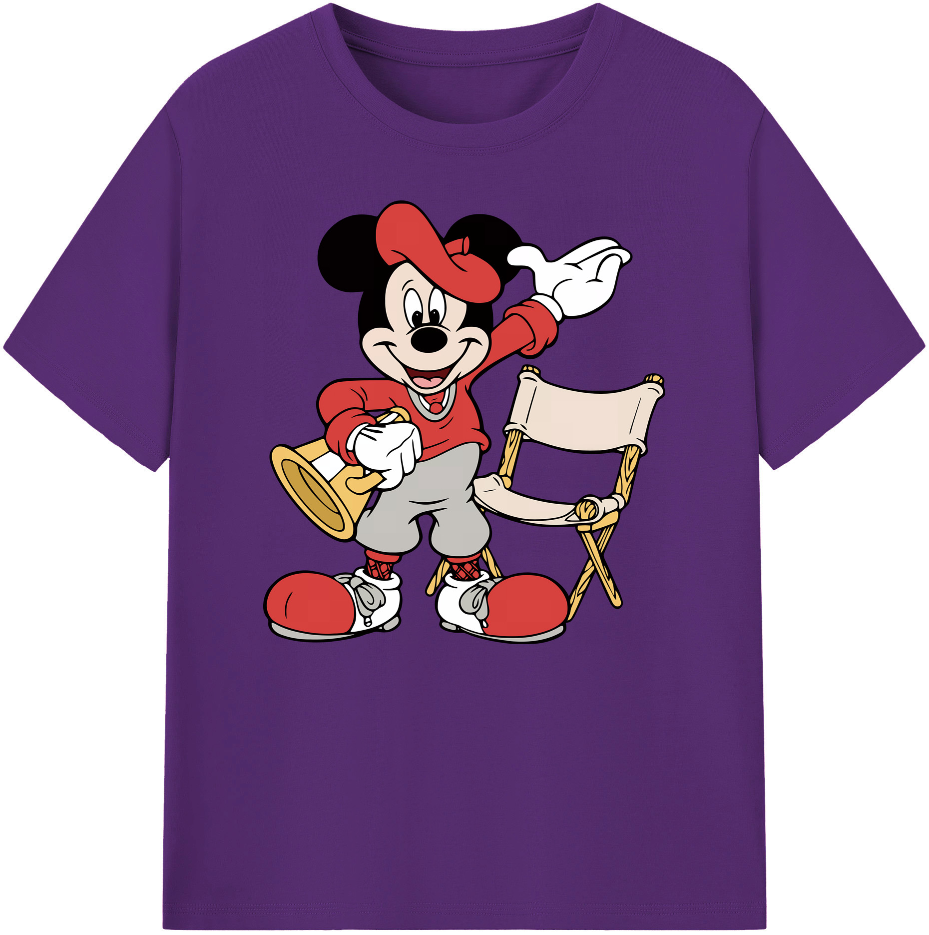 ミッキーマウス Mickey Mouse 綿100％ メンズ半袖Tシャツ｜肌触りやわらか＆通気性
