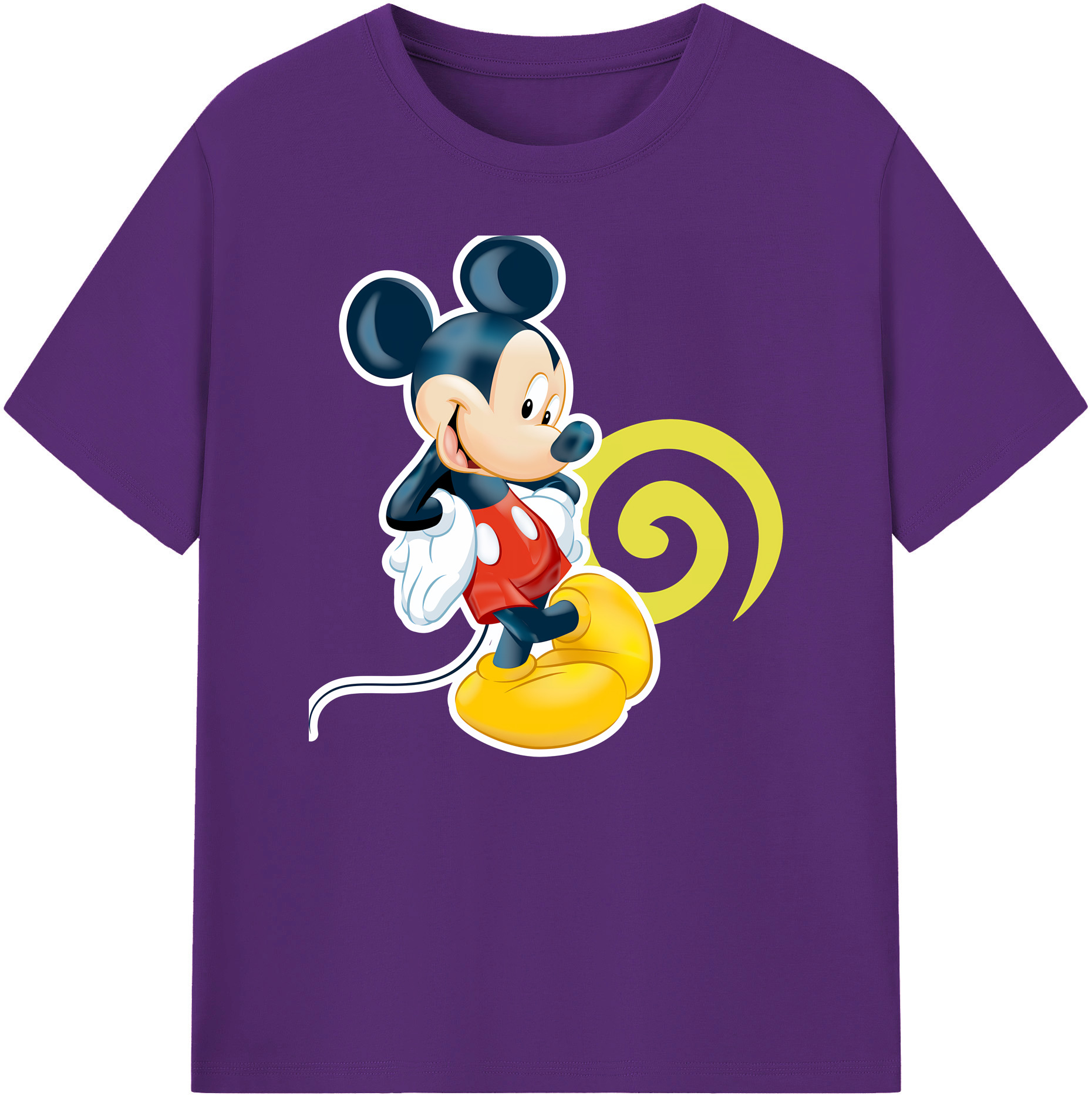 ミッキーマウス Mickey Mouse 綿100％ メンズ半袖Tシャツ｜肌触りやわらか＆通気性