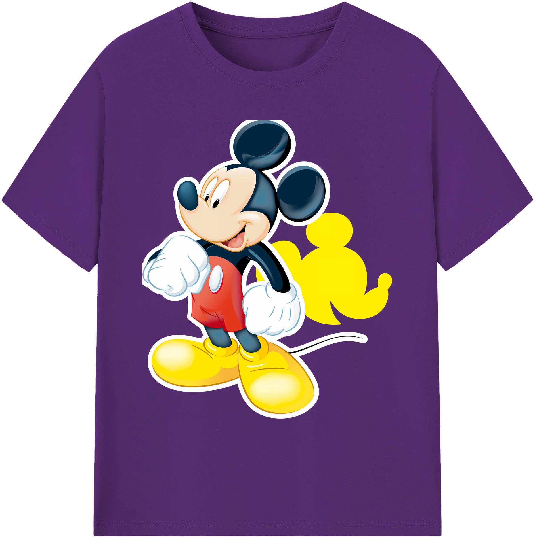 ミッキーマウス Mickey Mouse 綿100％ メンズ半袖Tシャツ｜肌触りやわらか＆通気性