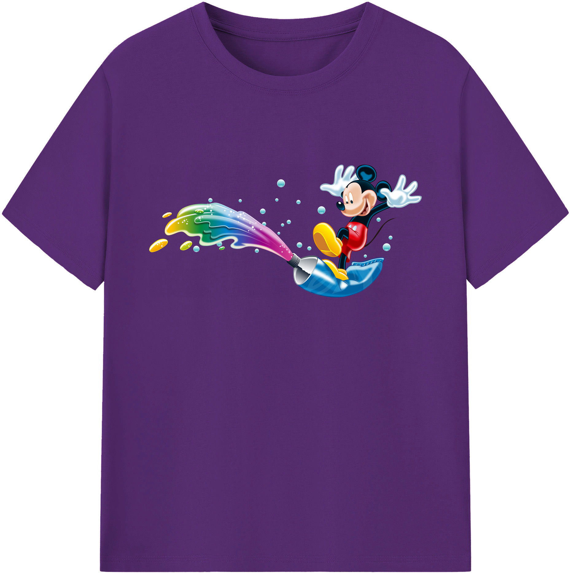 ミッキーマウス Mickey Mouse 綿100％ メンズ半袖Tシャツ｜肌触りやわらか＆通気性
