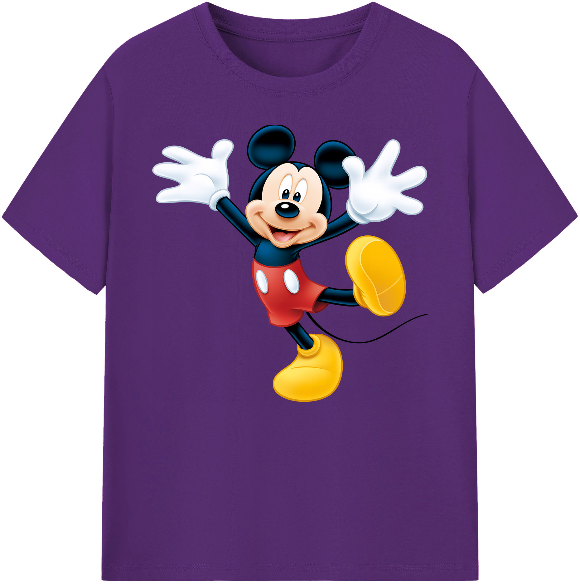 ミッキーマウス Mickey Mouse 綿100％ メンズ半袖Tシャツ｜肌触りやわらか＆通気性