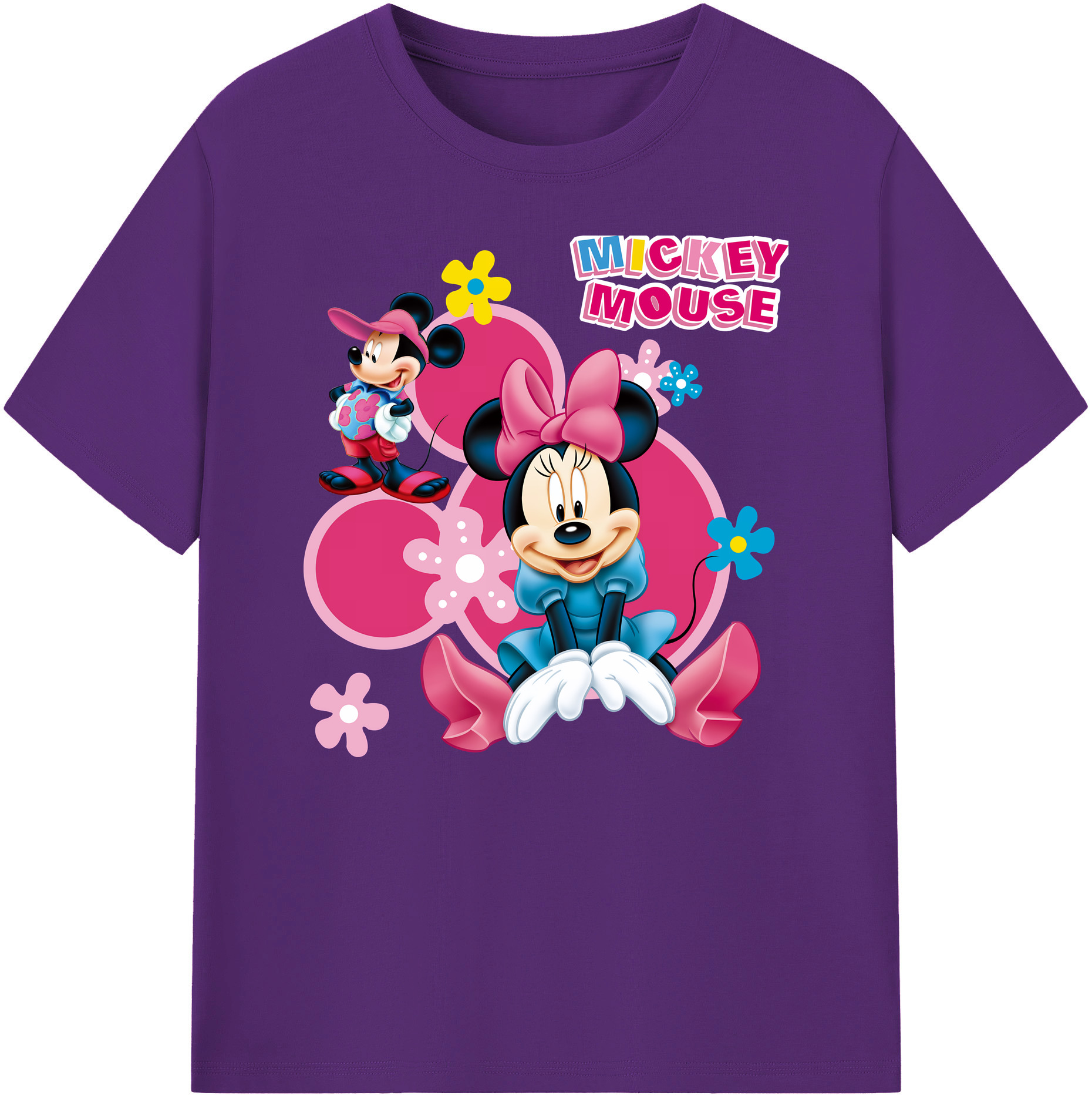 ミッキーマウス Mickey Mouse 綿100％ メンズ半袖Tシャツ｜肌触りやわらか＆通気性