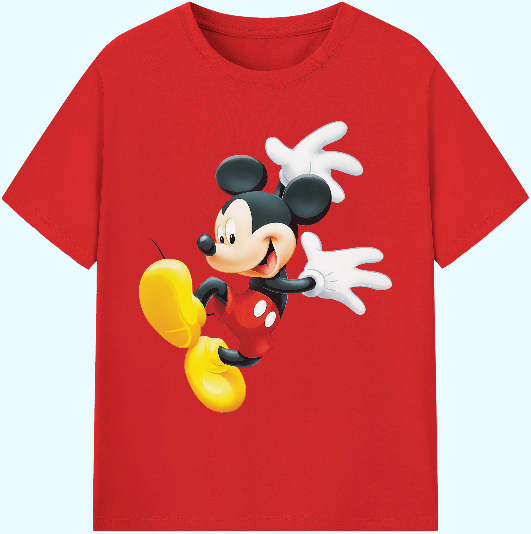 ミッキーマウス Mickey Mouse 綿100％ メンズ半袖Tシャツ｜肌触りやわらか＆通気性