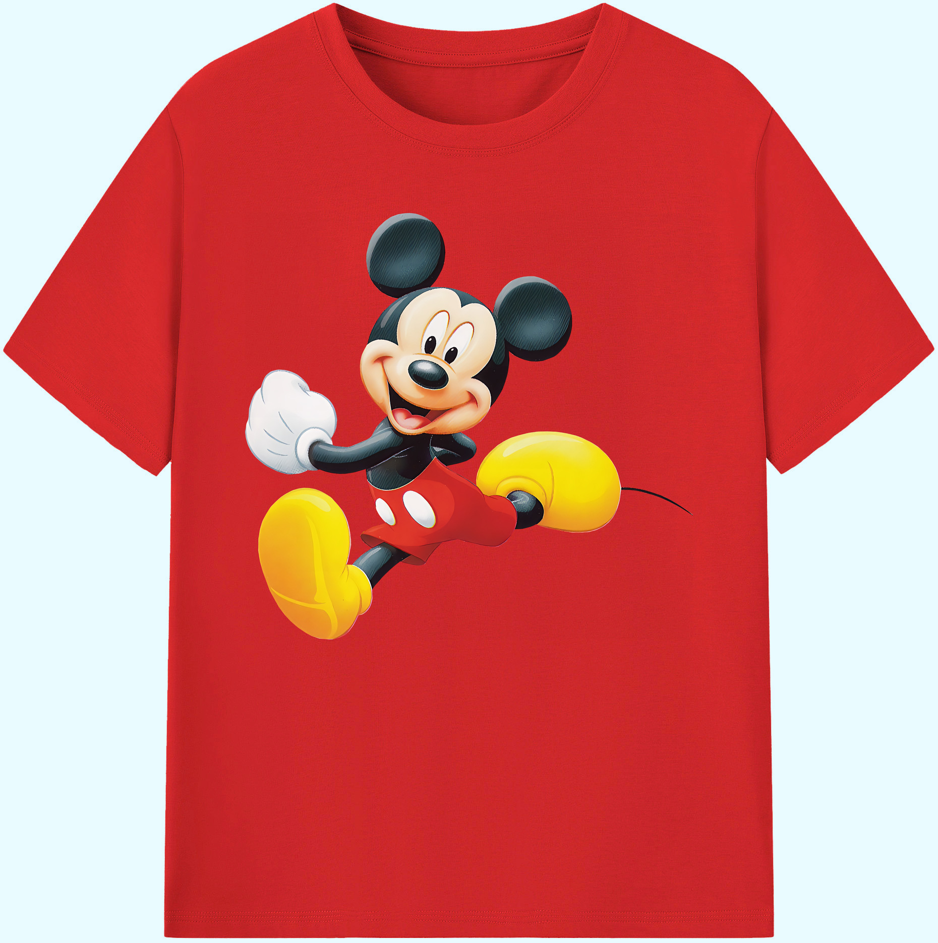 ミッキーマウス Mickey Mouse 綿100％ メンズ半袖Tシャツ｜肌触りやわらか＆通気性