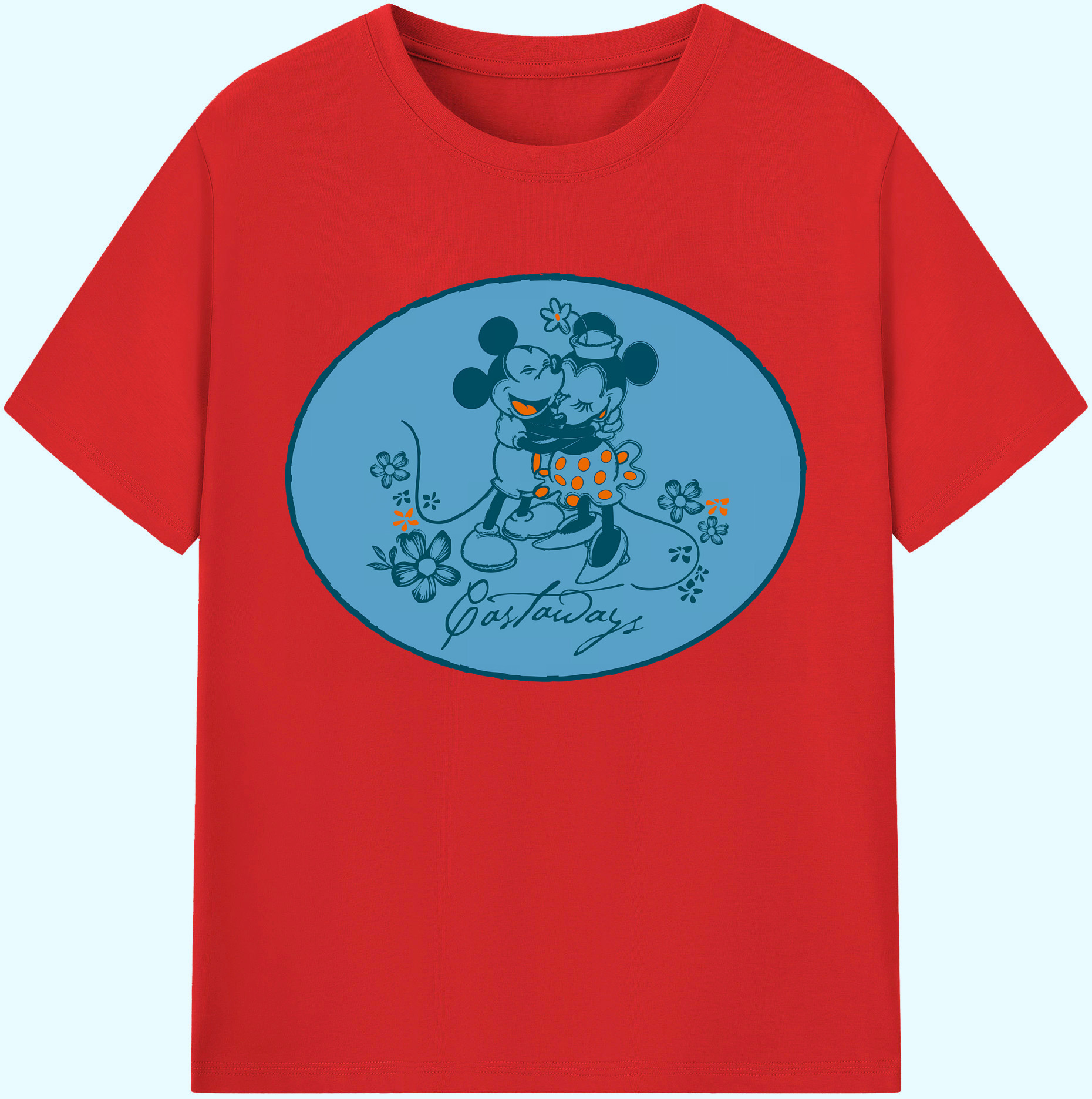 ミッキーマウス Mickey Mouse 綿100％ メンズ半袖Tシャツ｜肌触りやわらか＆通気性
