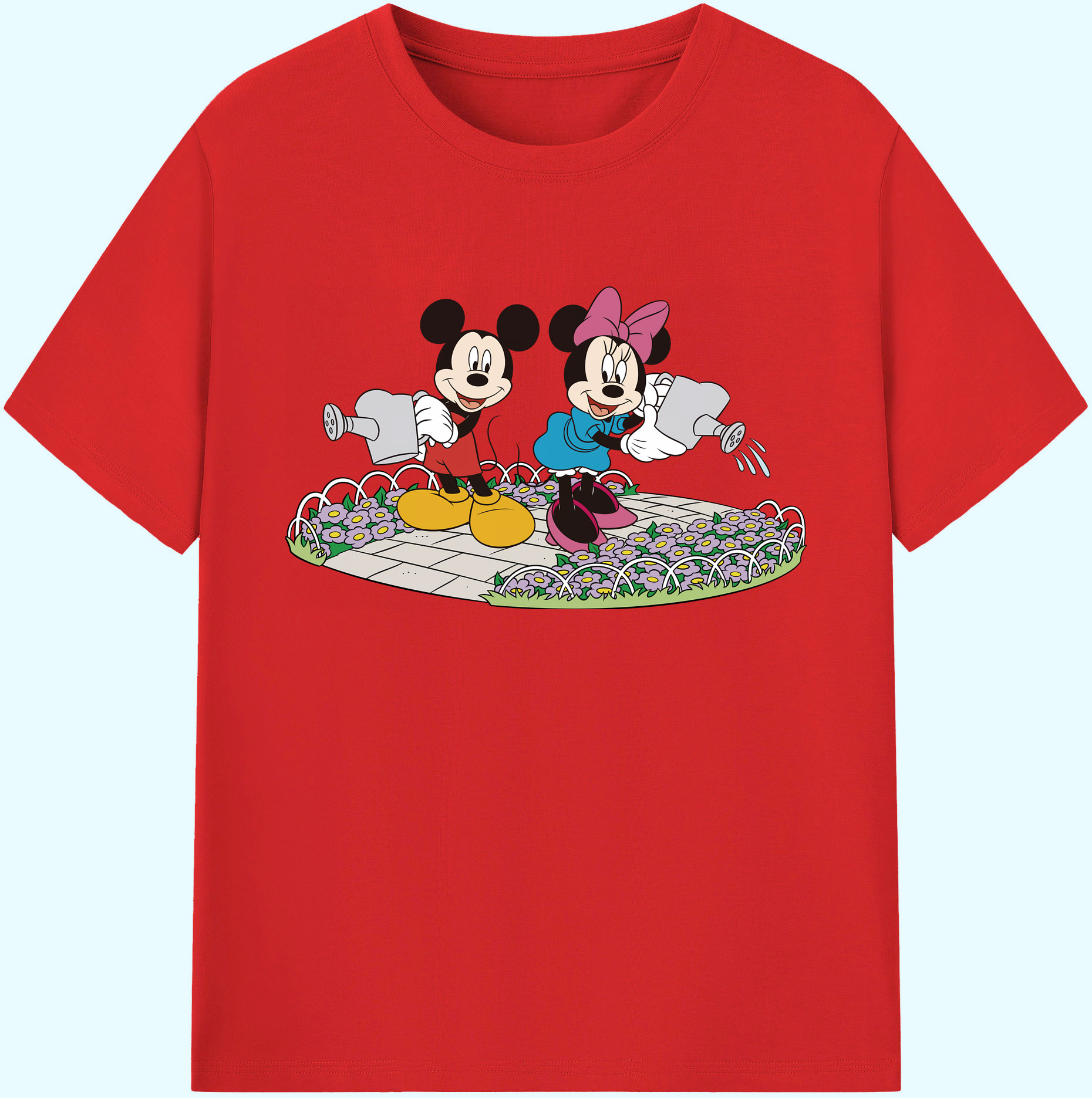 ミッキーマウス Mickey Mouse 綿100％ メンズ半袖Tシャツ｜肌触りやわらか＆通気性