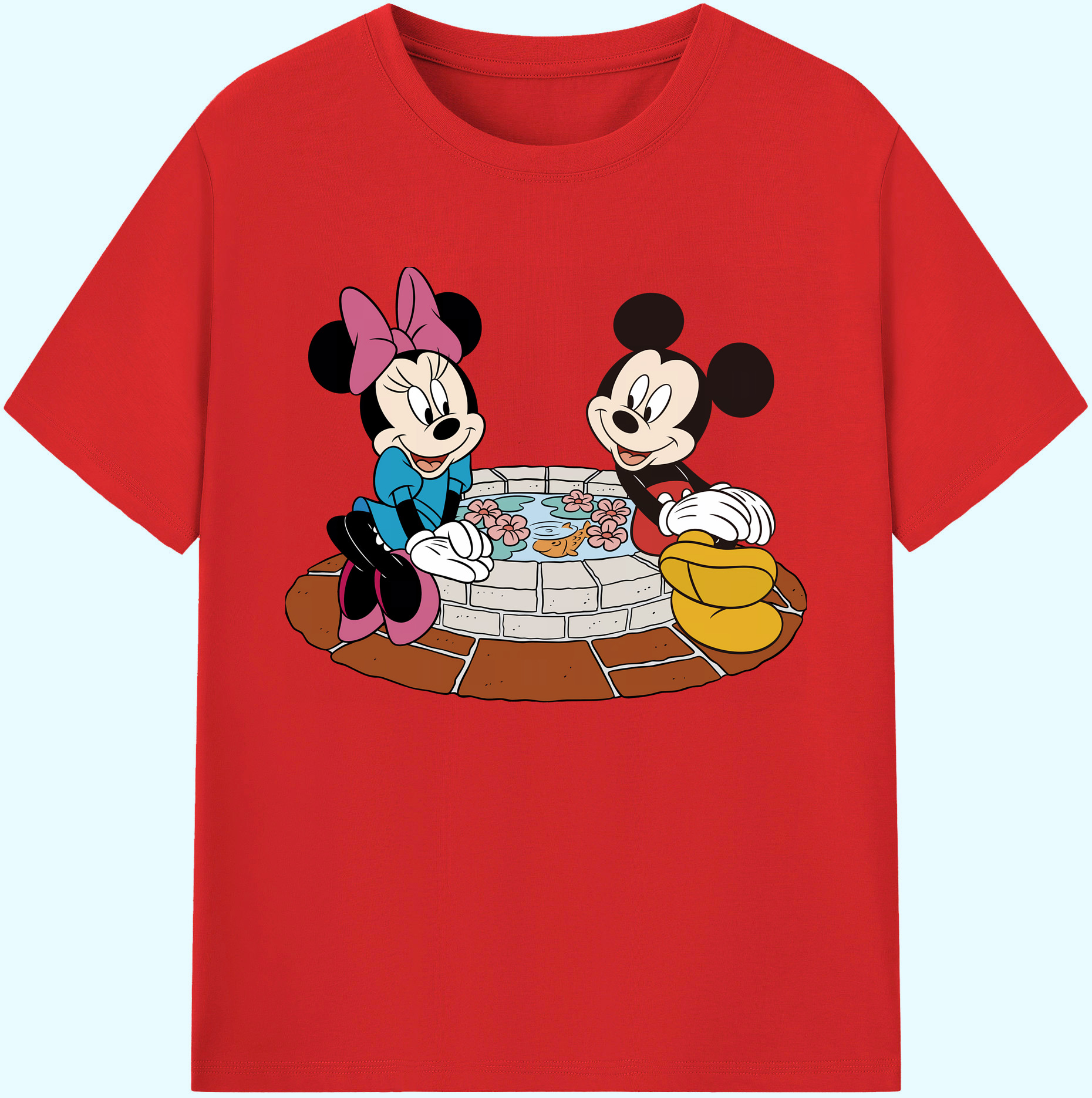 ミッキーマウス Mickey Mouse 綿100％ メンズ半袖Tシャツ｜肌触りやわらか＆通気性