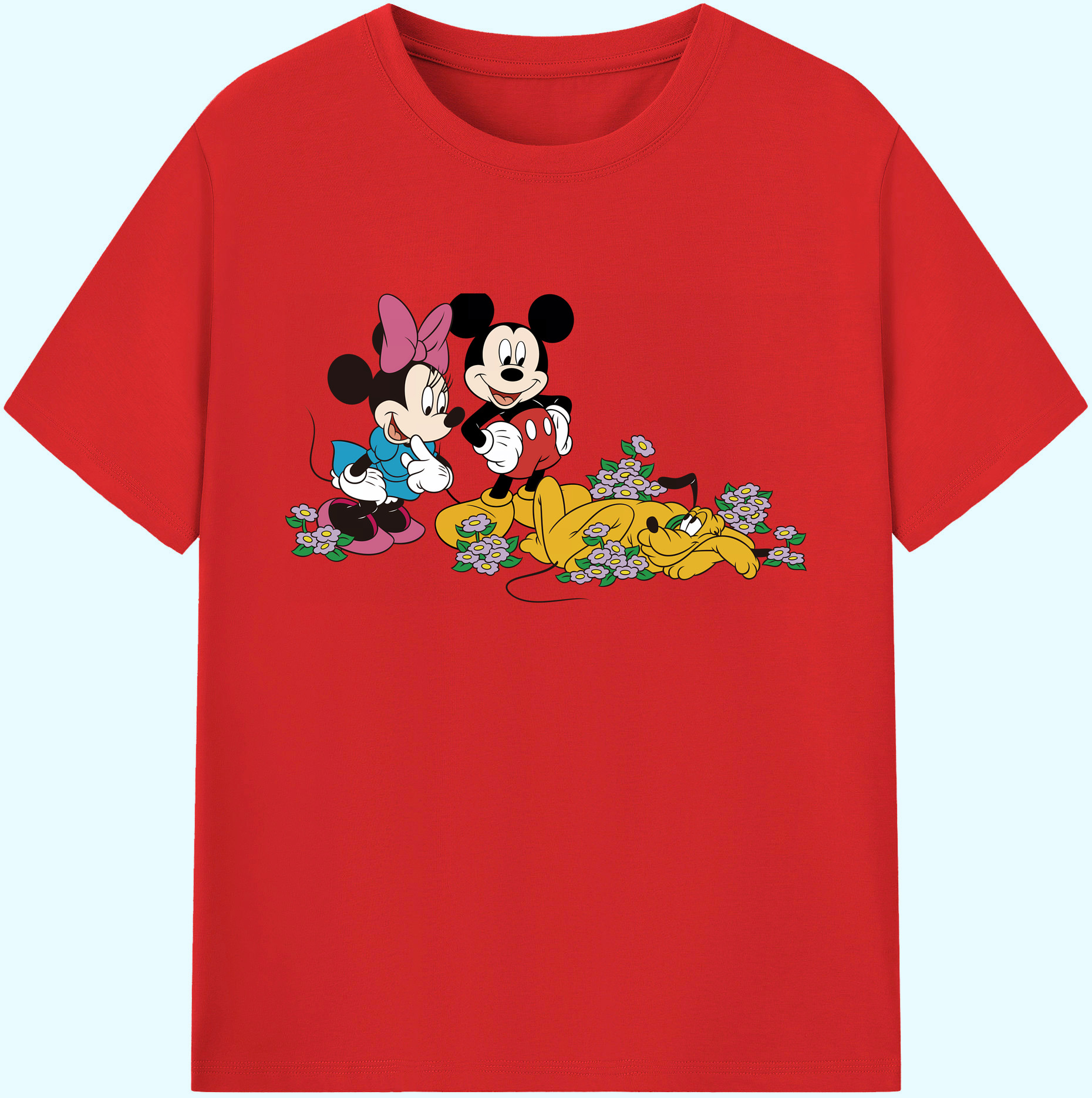 ミッキーマウス Mickey Mouse 綿100％ メンズ半袖Tシャツ｜肌触りやわらか＆通気性