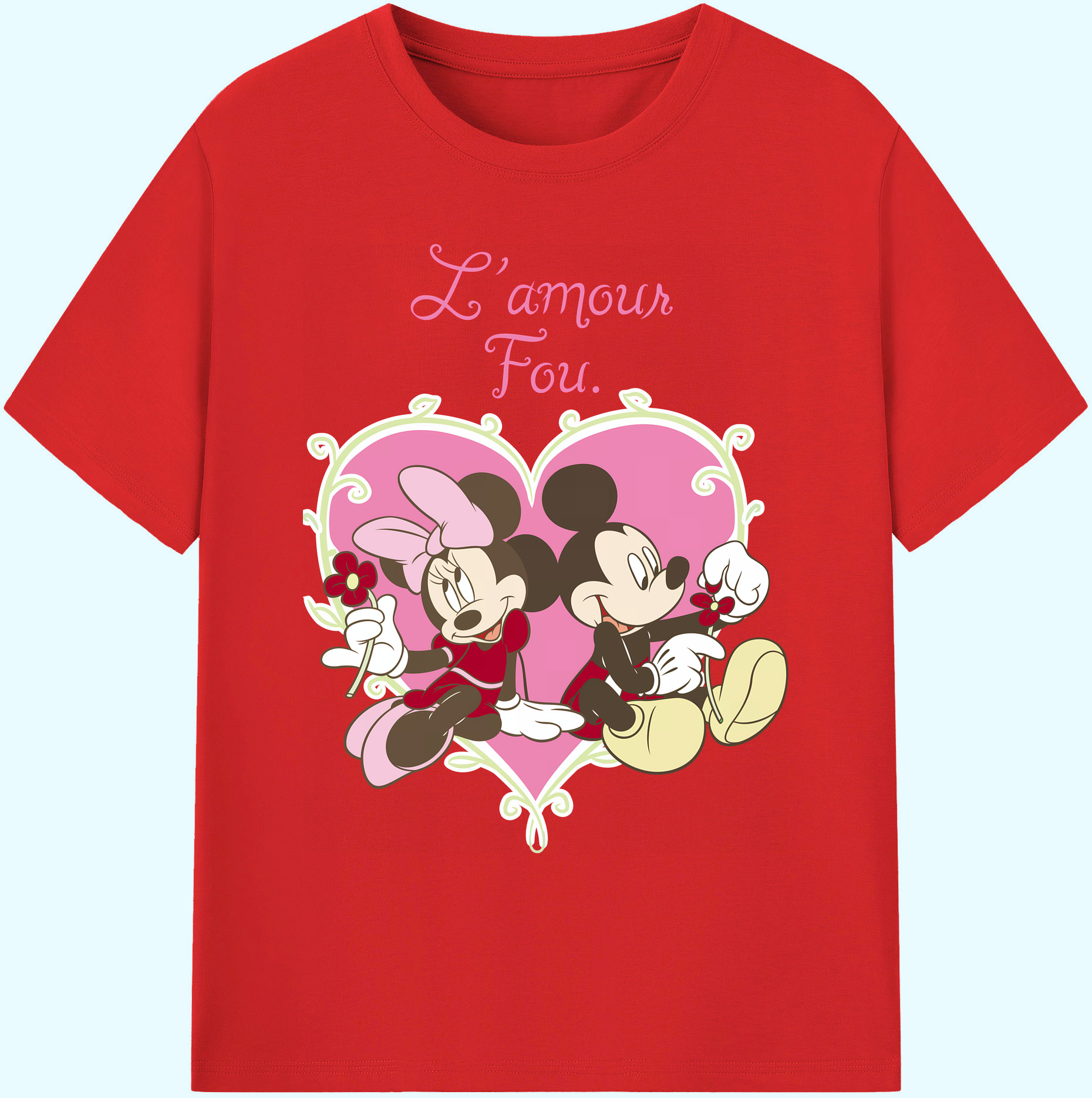 ミッキーマウス Mickey Mouse 綿100％ メンズ半袖Tシャツ｜肌触りやわらか＆通気性