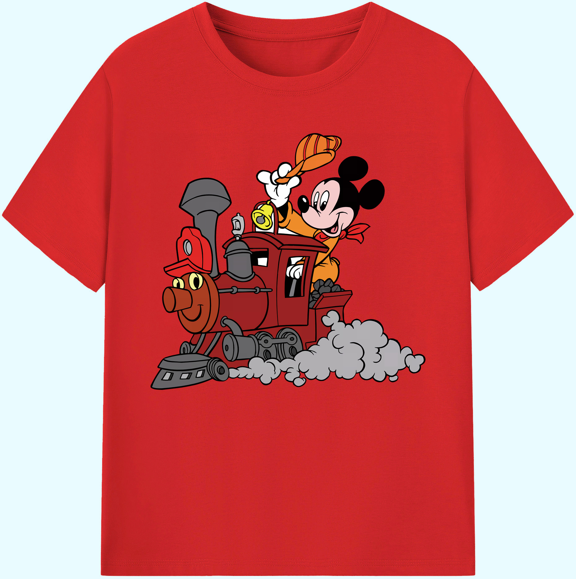 ミッキーマウス Mickey Mouse 綿100％ メンズ半袖Tシャツ｜肌触りやわらか＆通気性