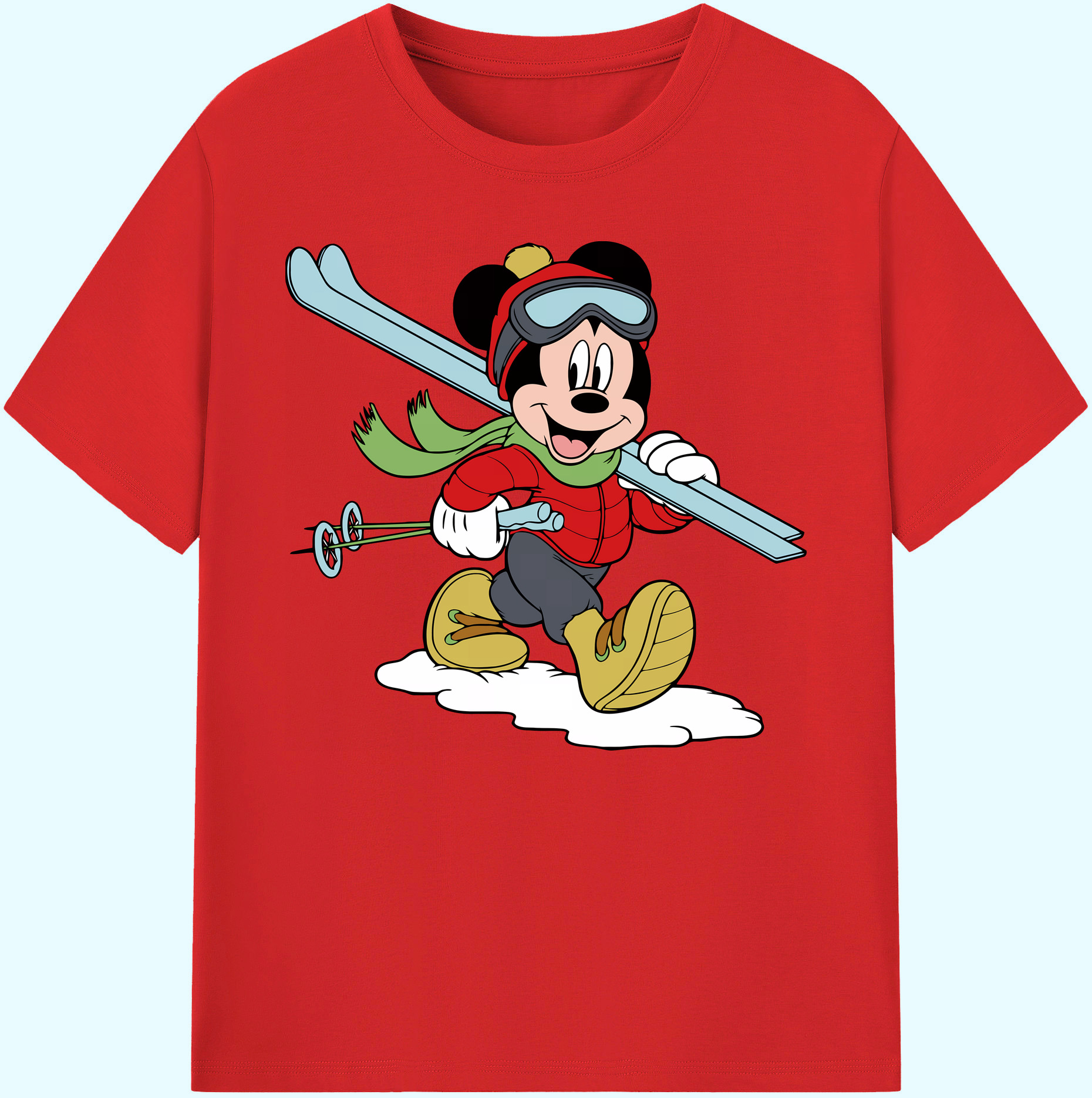 ミッキーマウス Mickey Mouse 綿100％ メンズ半袖Tシャツ｜肌触りやわらか＆通気性