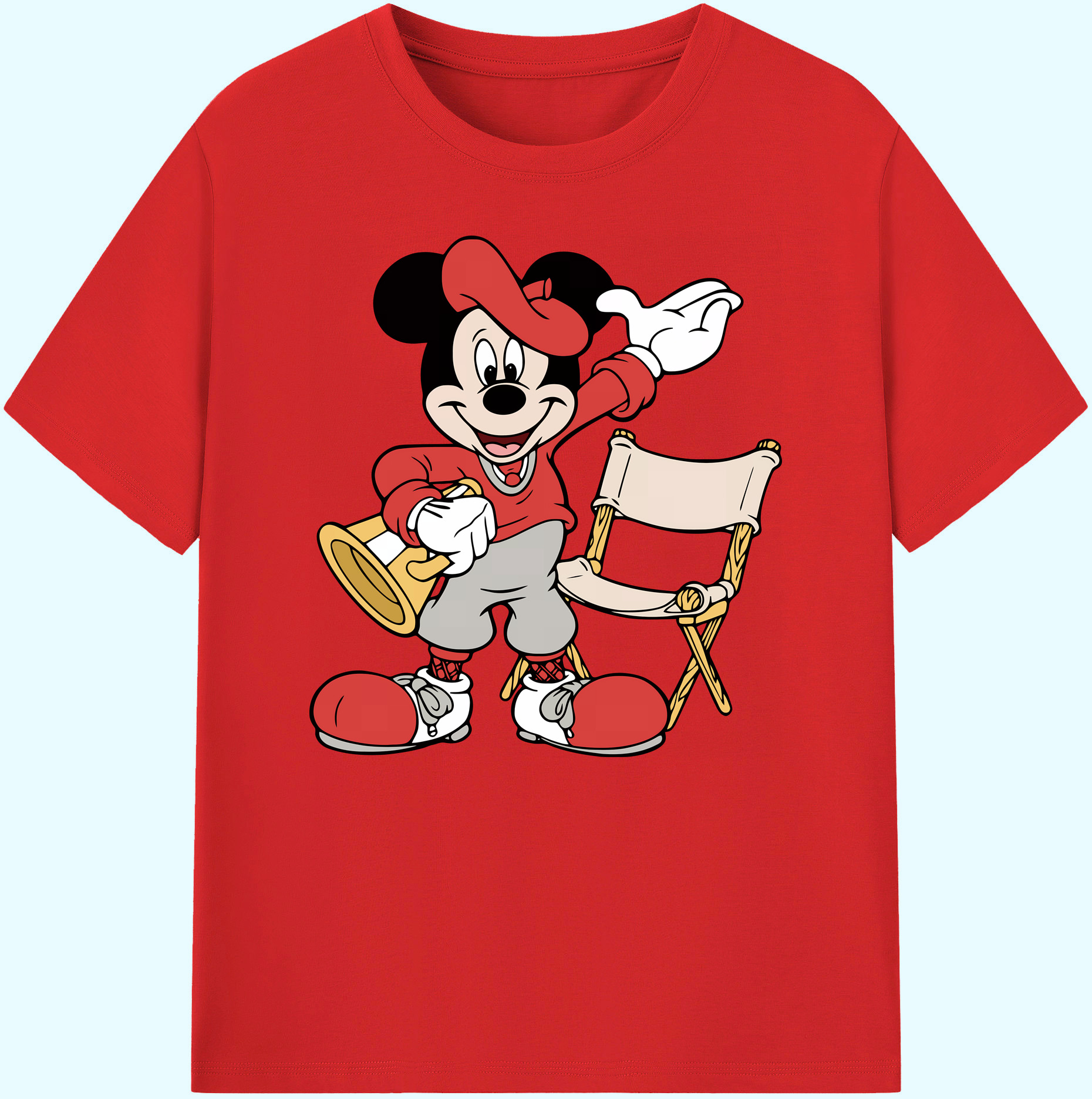 ミッキーマウス Mickey Mouse 綿100％ メンズ半袖Tシャツ｜肌触りやわらか＆通気性