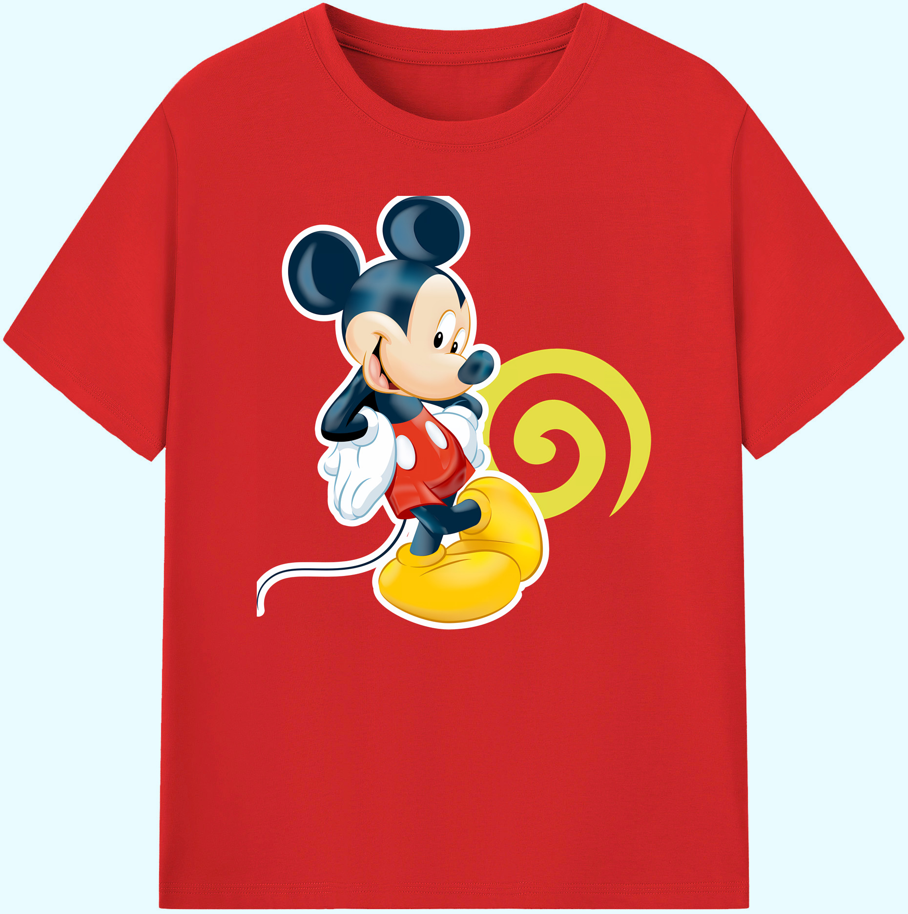 ミッキーマウス Mickey Mouse 綿100％ メンズ半袖Tシャツ｜肌触りやわらか＆通気性