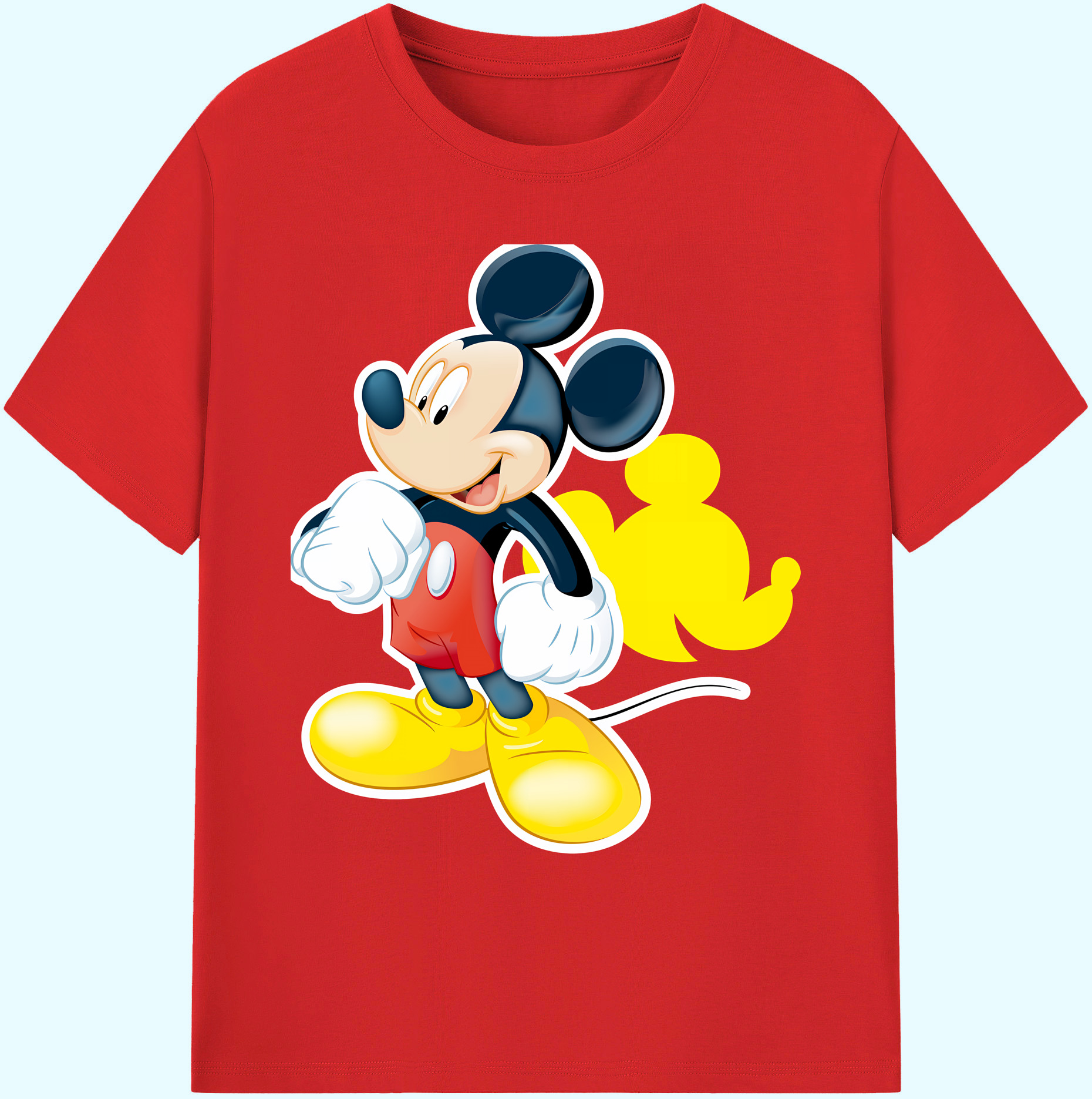 ミッキーマウス Mickey Mouse 綿100％ メンズ半袖Tシャツ｜肌触りやわらか＆通気性