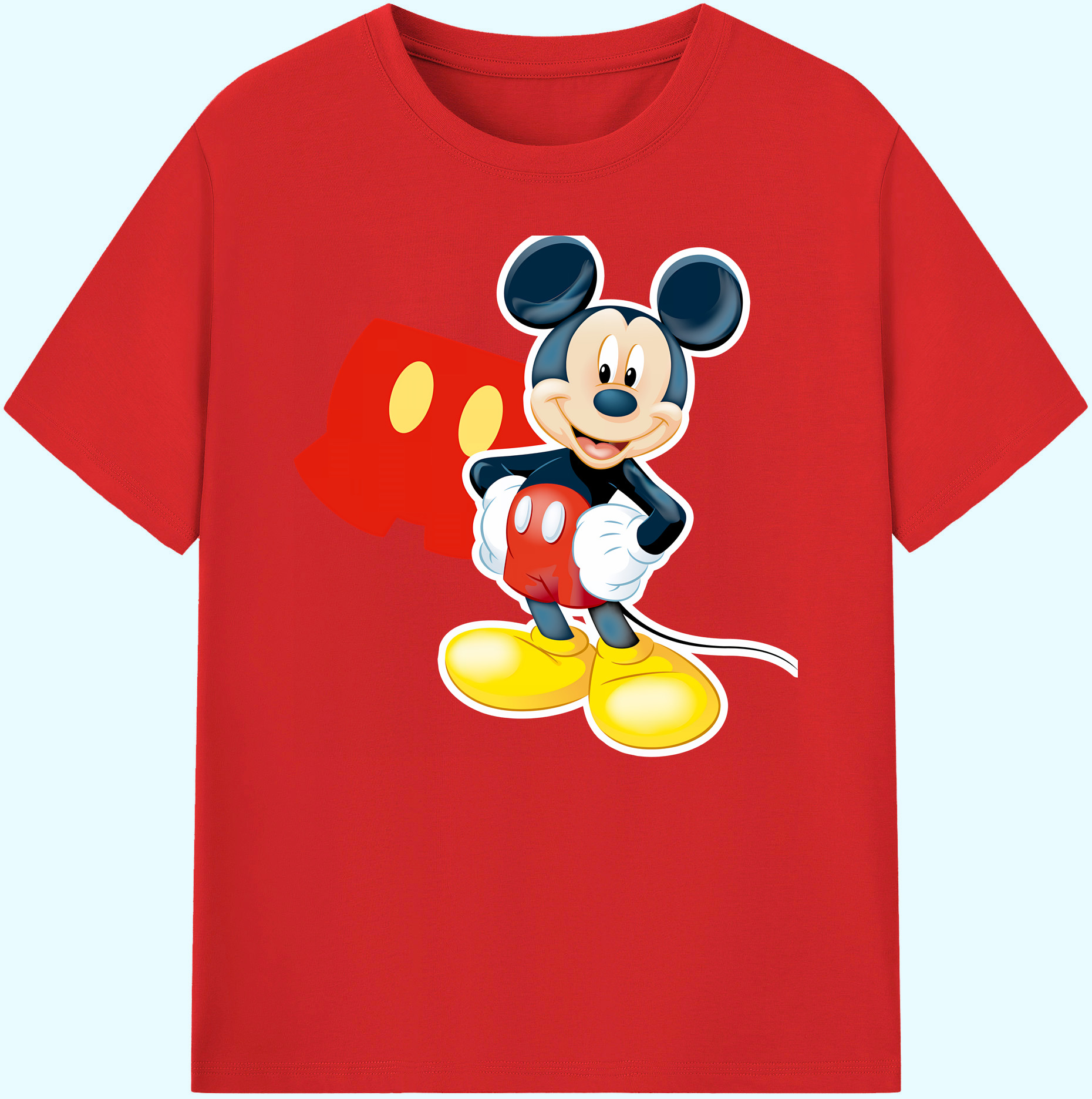 ミッキーマウス Mickey Mouse 綿100％ メンズ半袖Tシャツ｜肌触りやわらか＆通気性