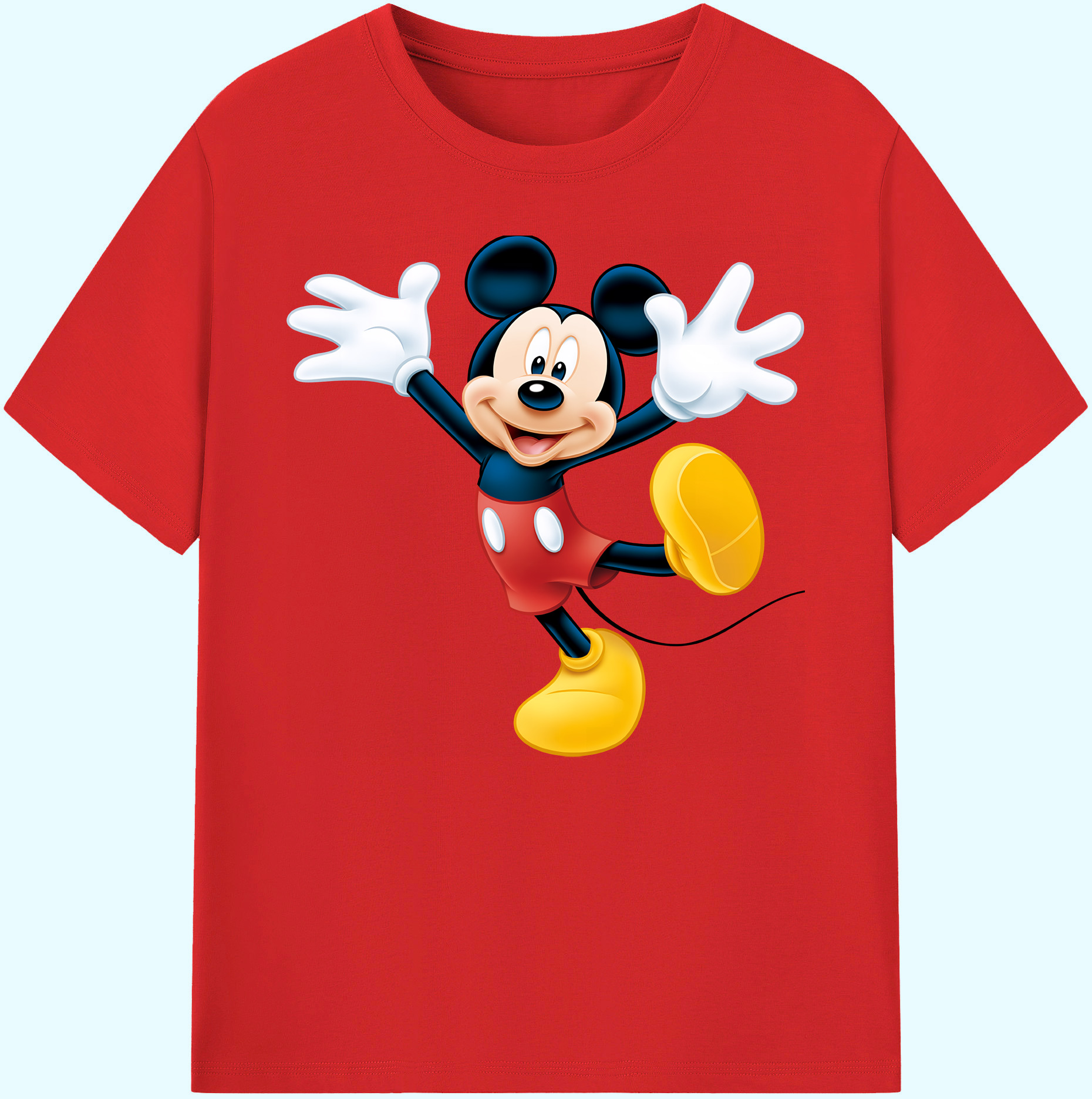 ミッキーマウス Mickey Mouse 綿100％ メンズ半袖Tシャツ｜肌触りやわらか＆通気性