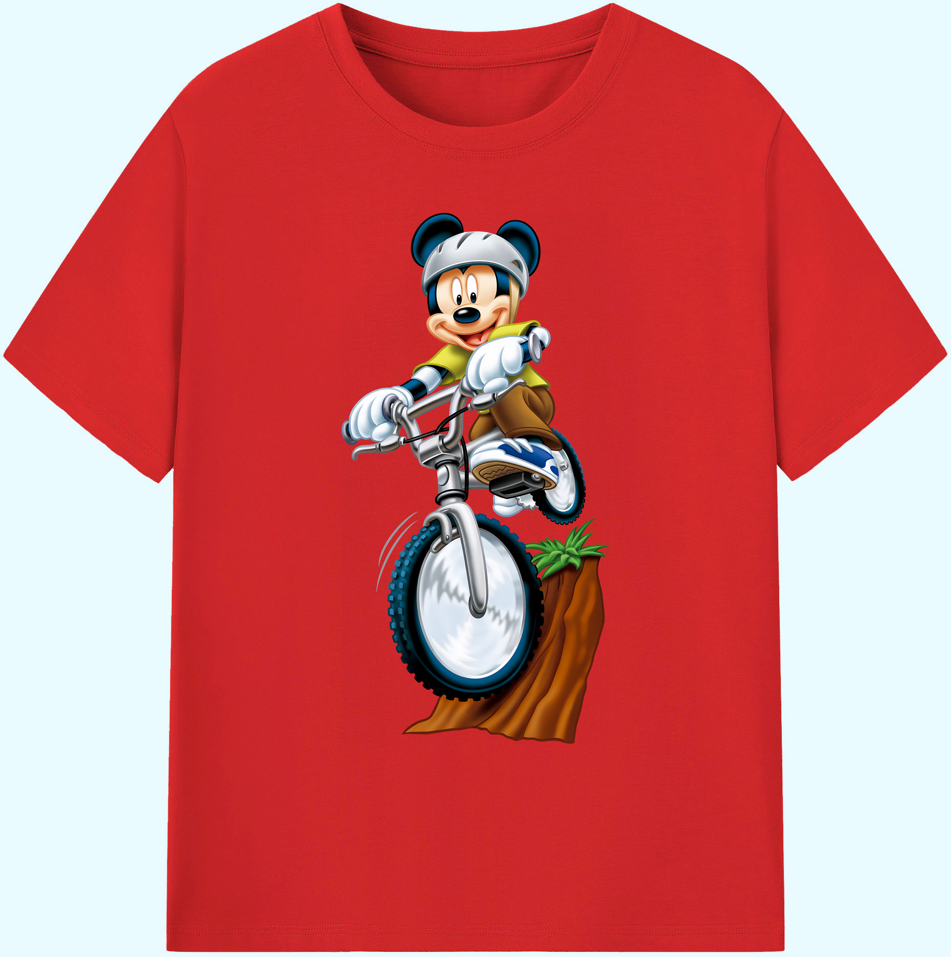 ミッキーマウス Mickey Mouse 綿100％ メンズ半袖Tシャツ｜肌触りやわらか＆通気性