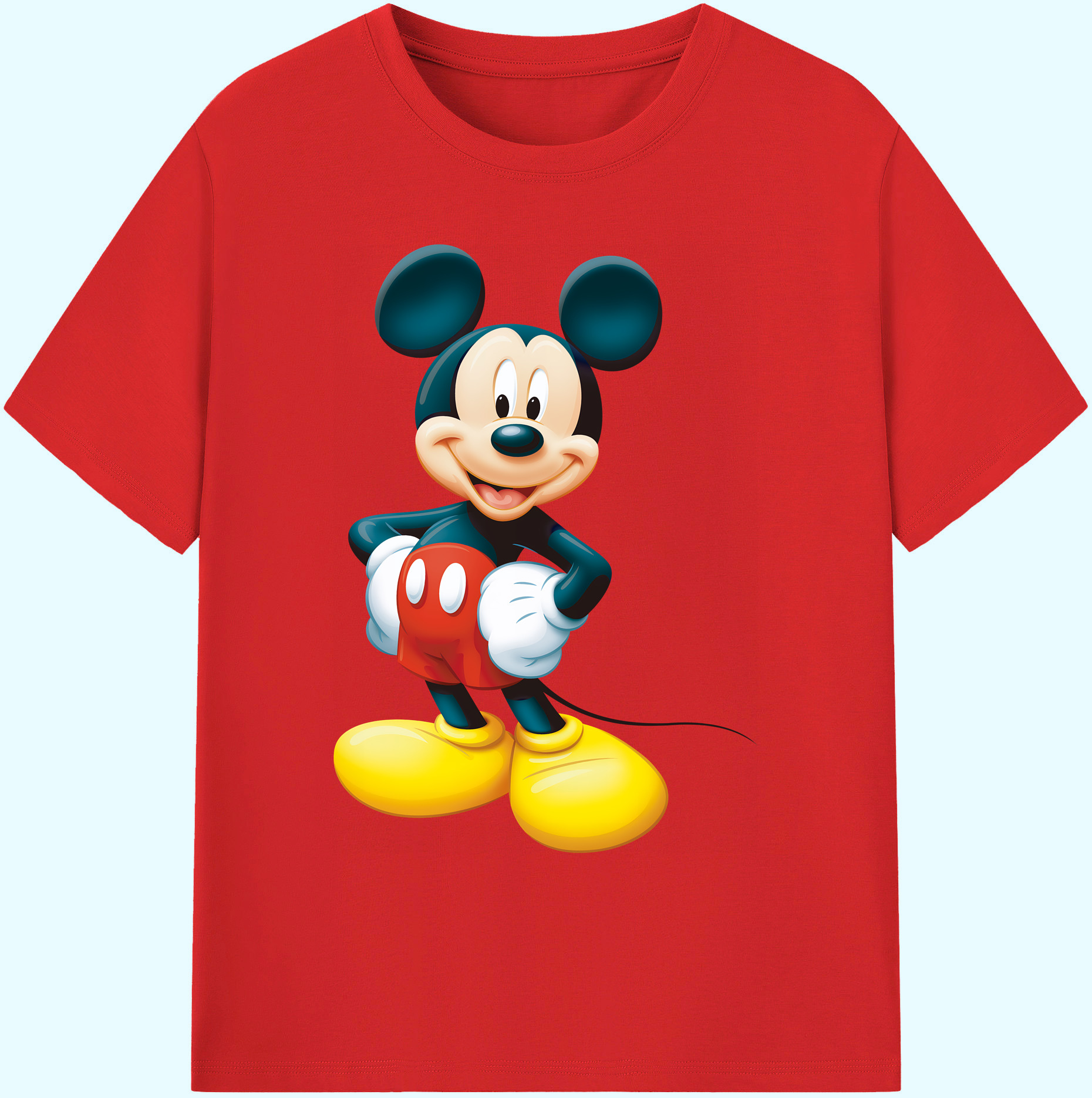 （画像用） ミッキーマウス Mickey Mouse 綿100％ メンズ半袖Tシャツ｜肌触りやわらか＆通気性