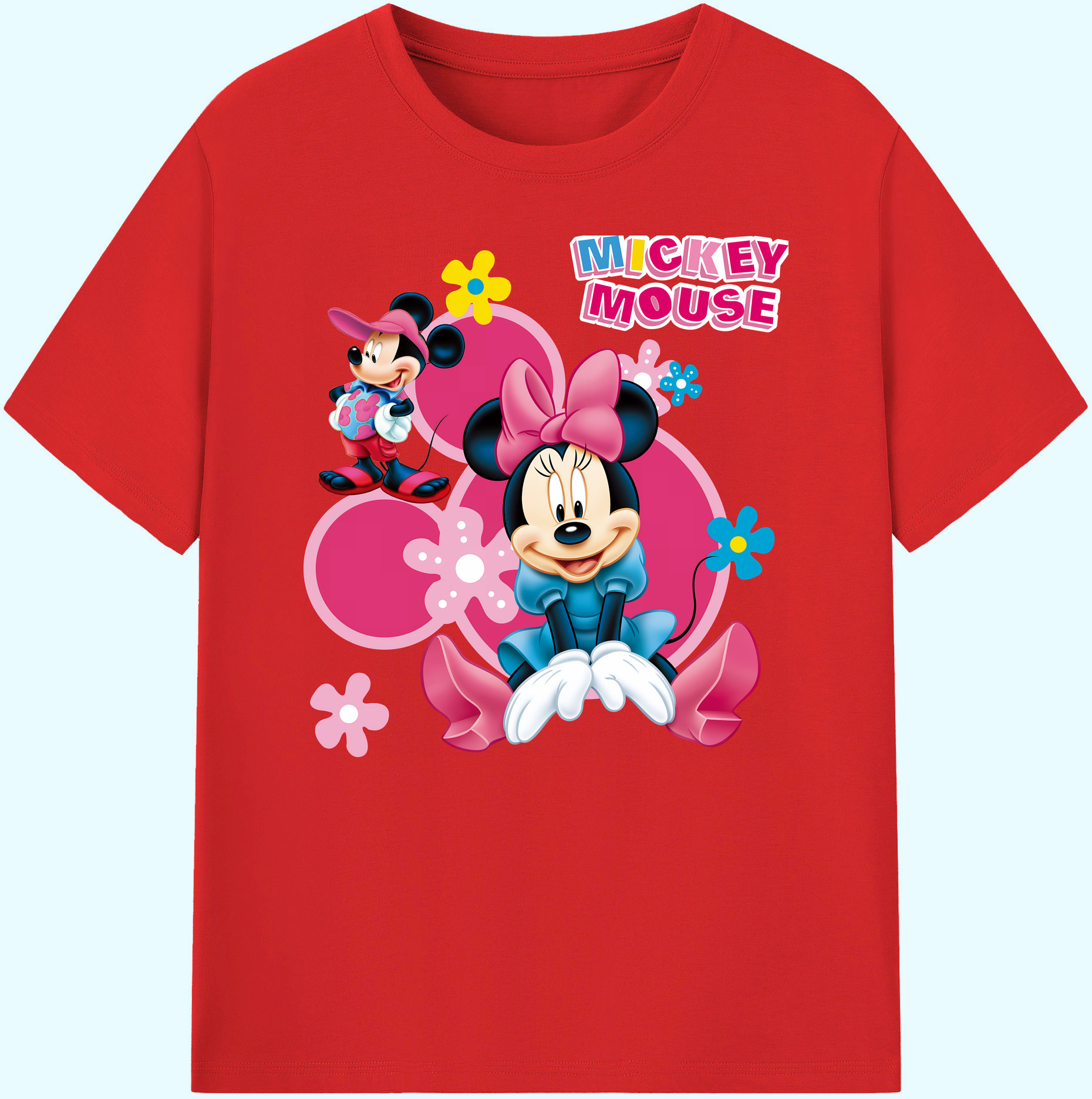 ミッキーマウス Mickey Mouse 綿100％ メンズ半袖Tシャツ｜肌触りやわらか＆通気性