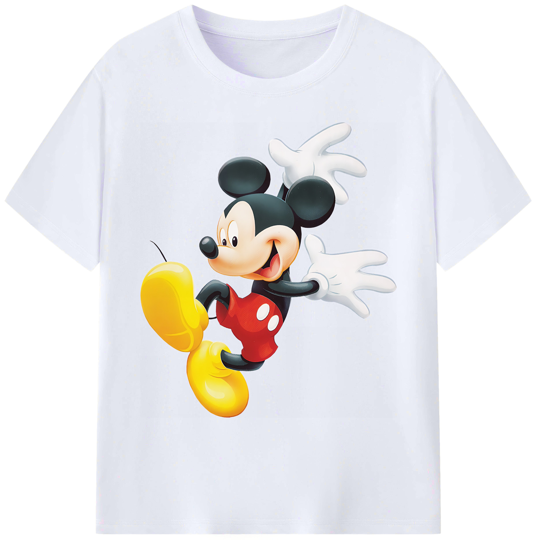 ミッキーマウス Mickey Mouse 綿100％ メンズ半袖Tシャツ｜肌触りやわらか＆通気性