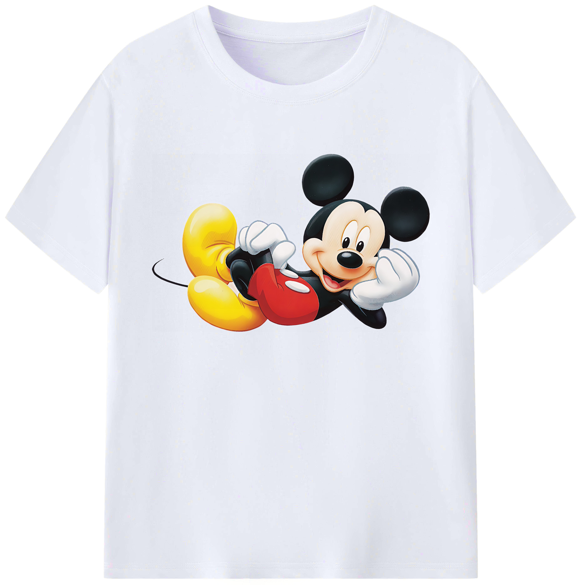 ミッキーマウス Mickey Mouse 綿100％ メンズ半袖Tシャツ｜肌触りやわらか＆通気性