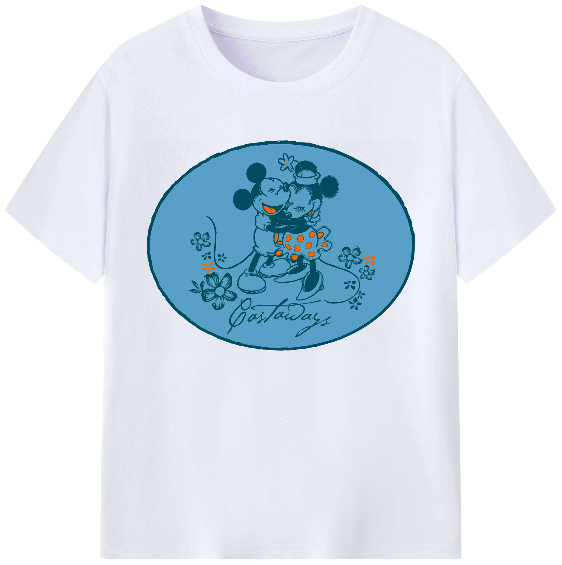 ミッキーマウス Mickey Mouse 綿100％ メンズ半袖Tシャツ｜肌触りやわらか＆通気性