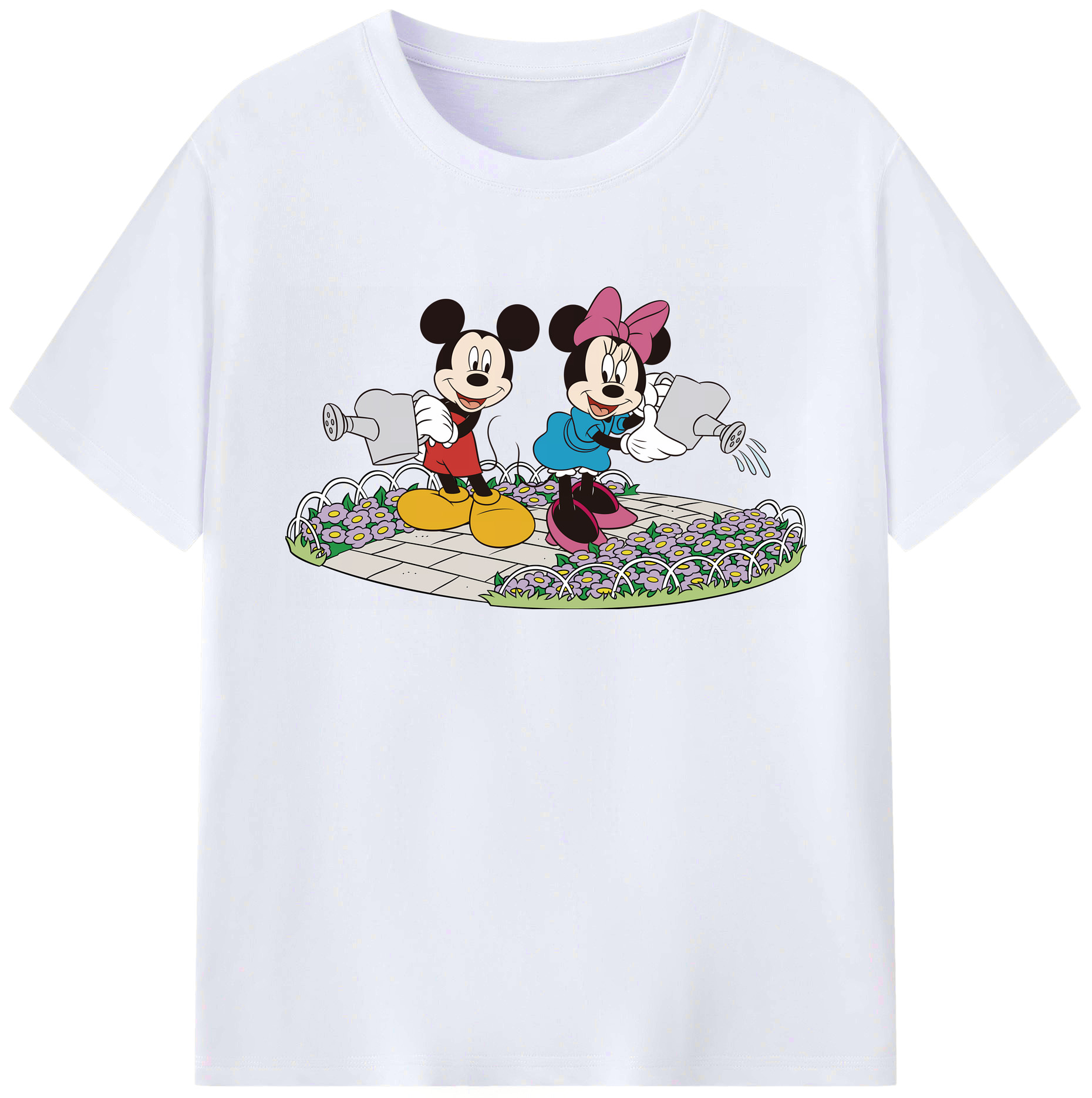 ミッキーマウス Mickey Mouse 綿100％ メンズ半袖Tシャツ｜肌触りやわらか＆通気性