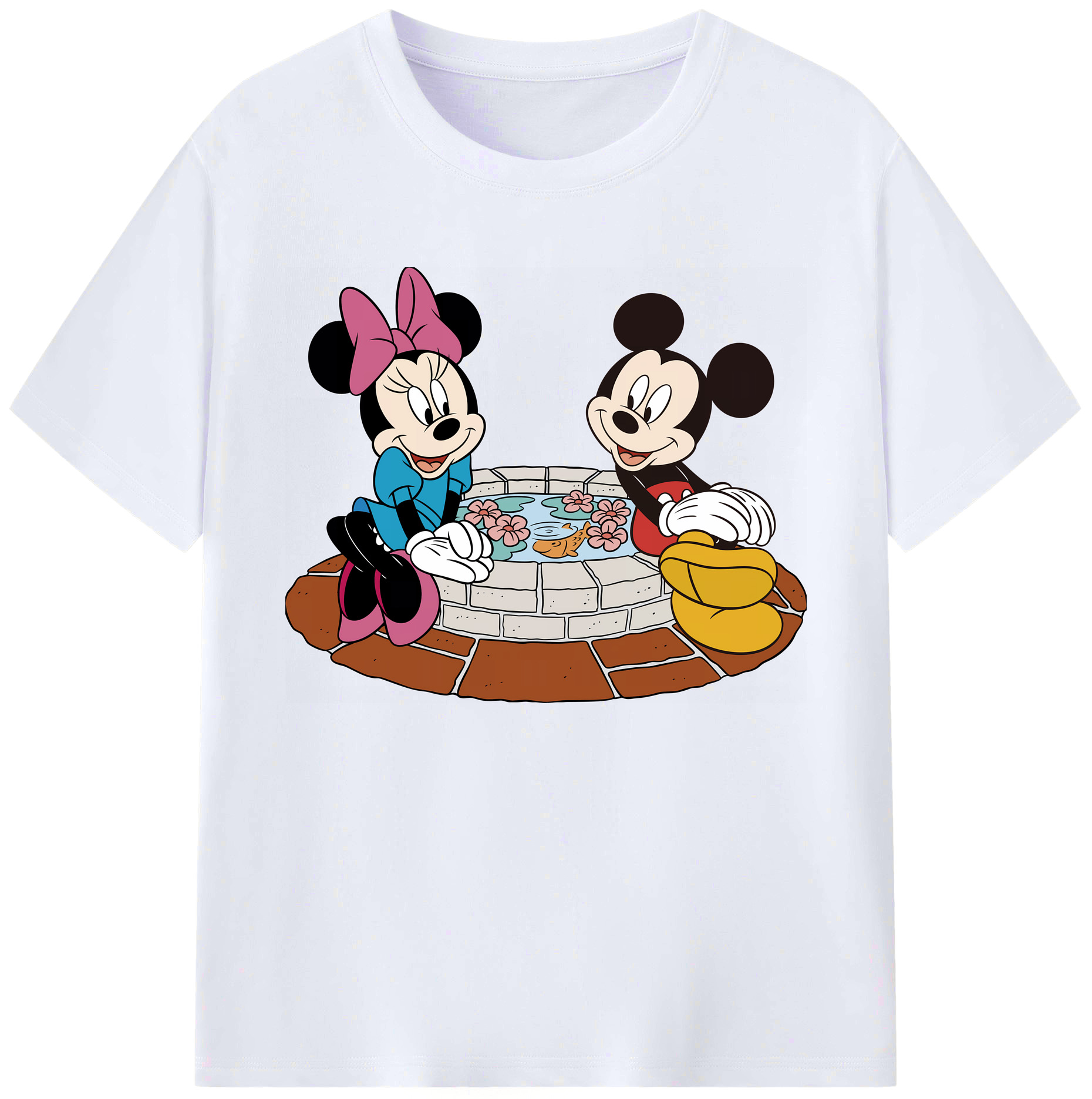 ミッキーマウス Mickey Mouse 綿100％ メンズ半袖Tシャツ｜肌触りやわらか＆通気性