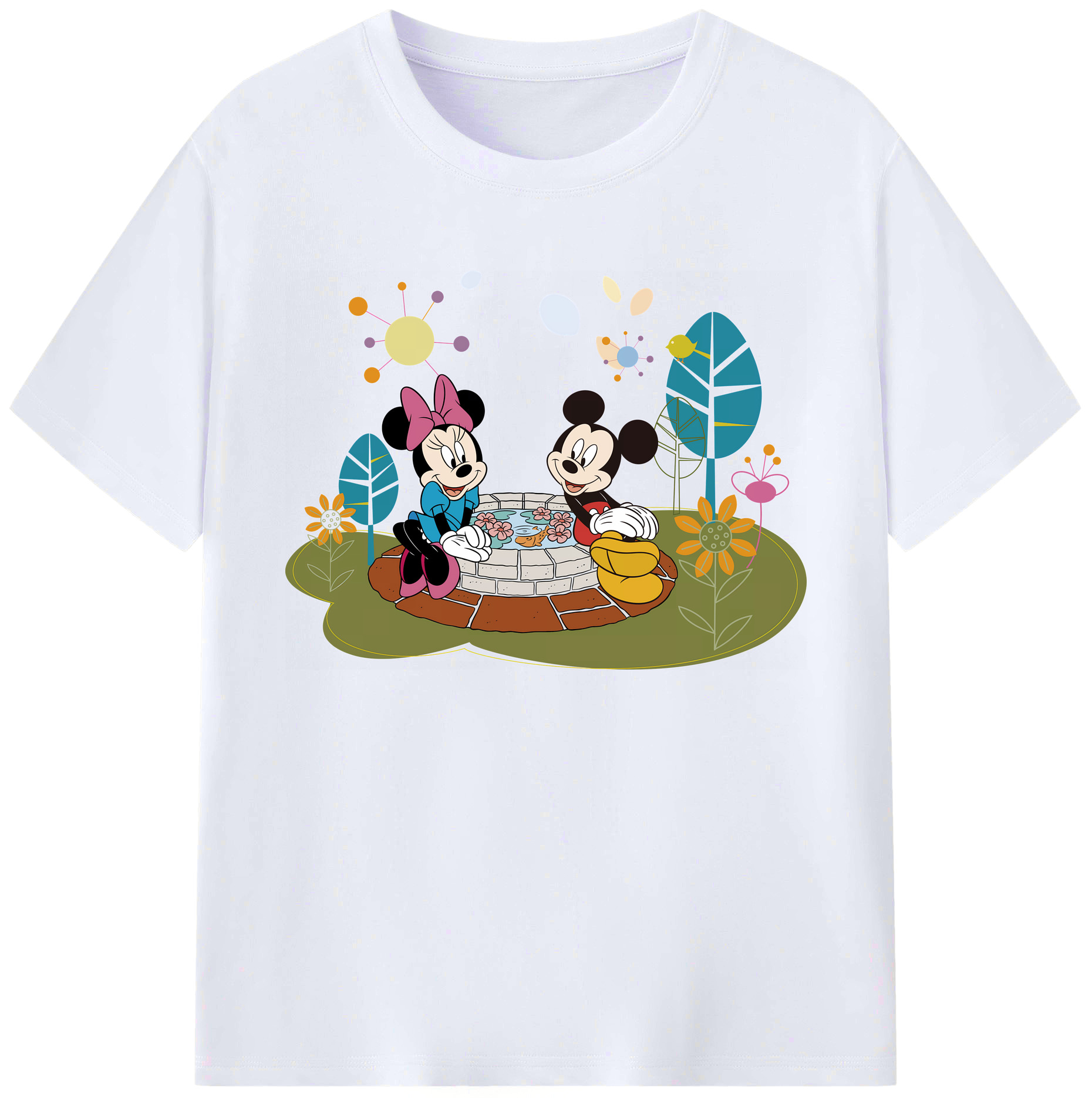 ミッキーマウス Mickey Mouse 綿100％ メンズ半袖Tシャツ｜肌触りやわらか＆通気性