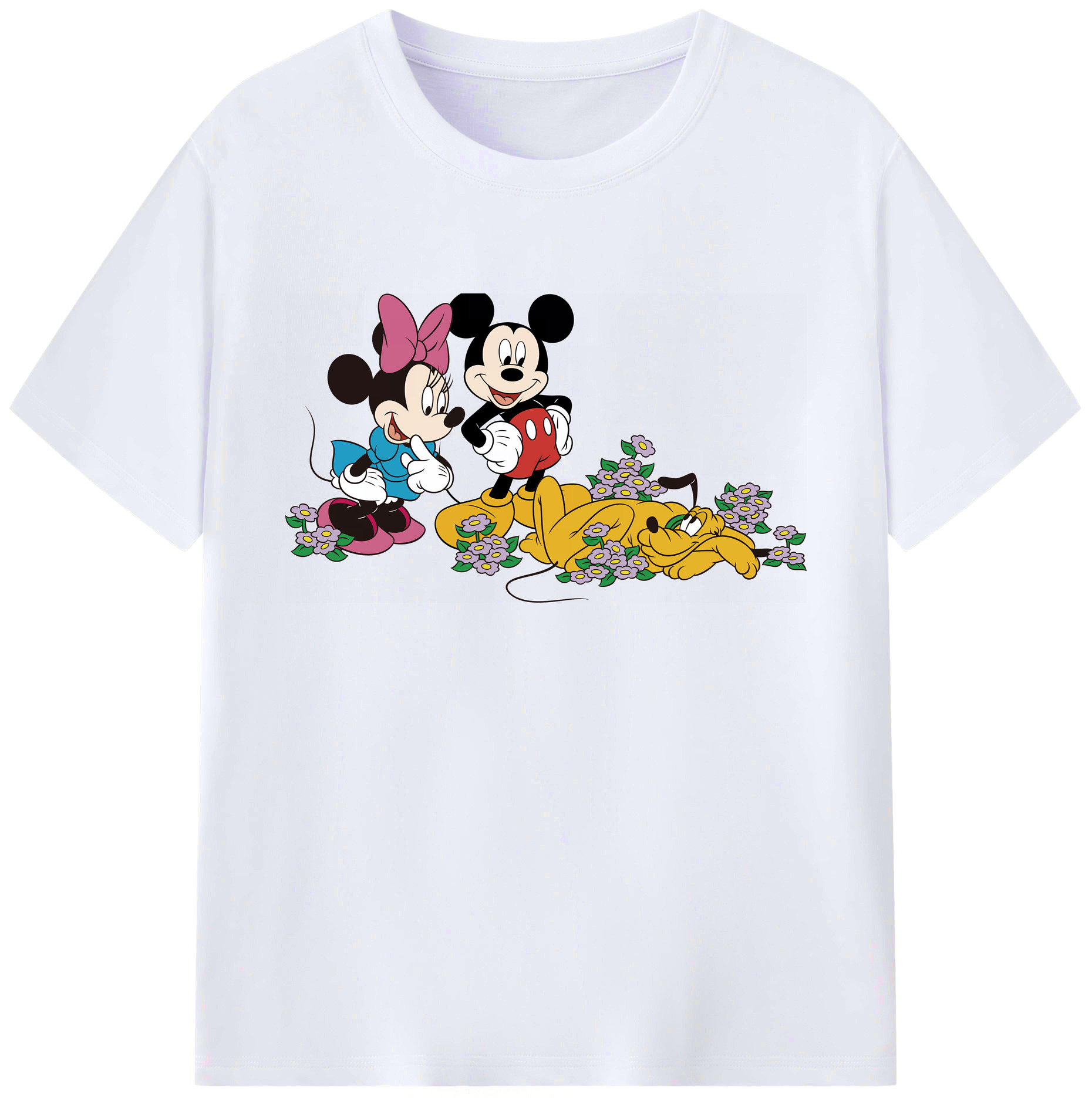 ミッキーマウス Mickey Mouse 綿100％ メンズ半袖Tシャツ｜肌触りやわらか＆通気性