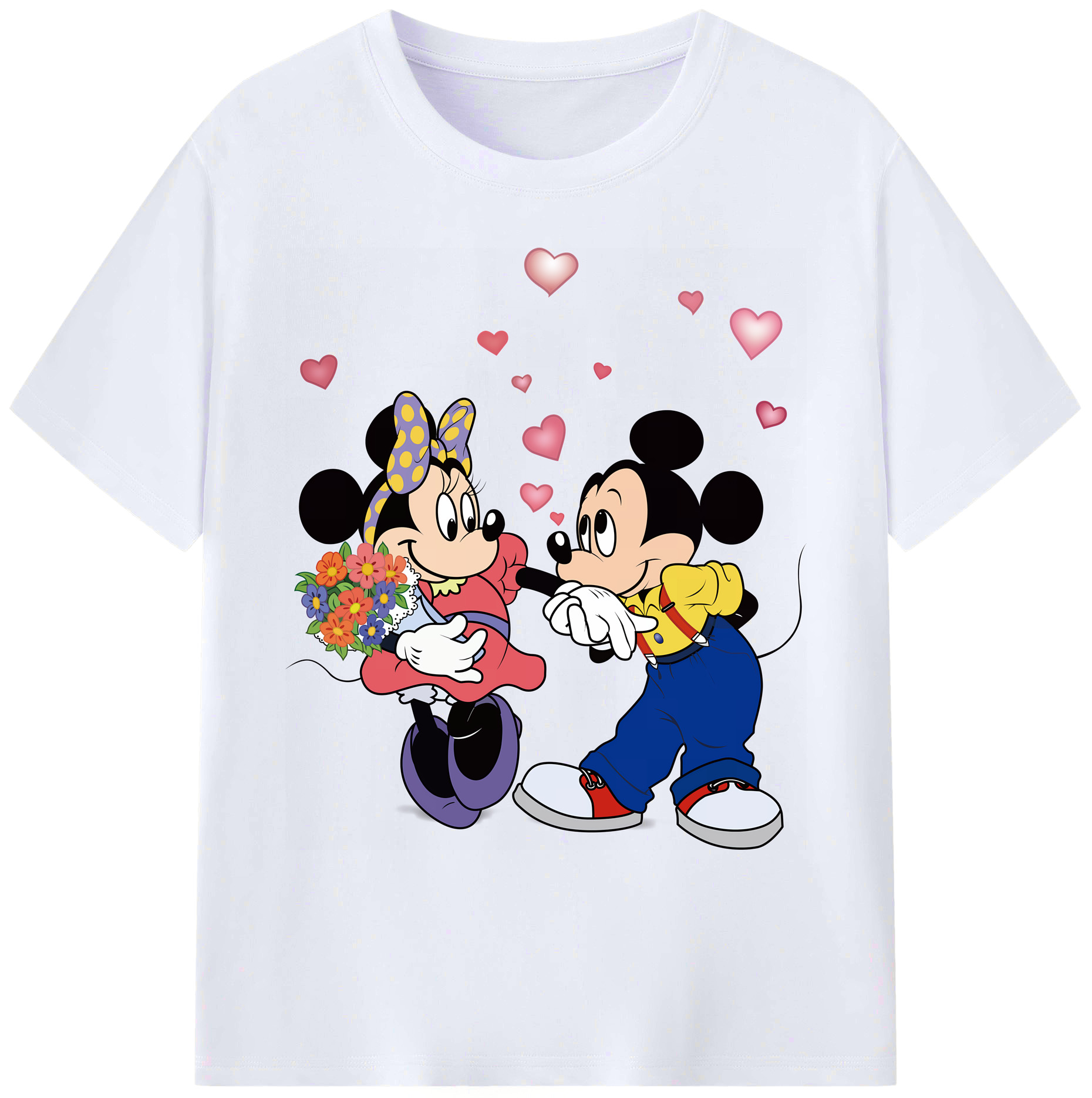 ミッキーマウス Mickey Mouse 綿100％ メンズ半袖Tシャツ｜肌触りやわらか＆通気性