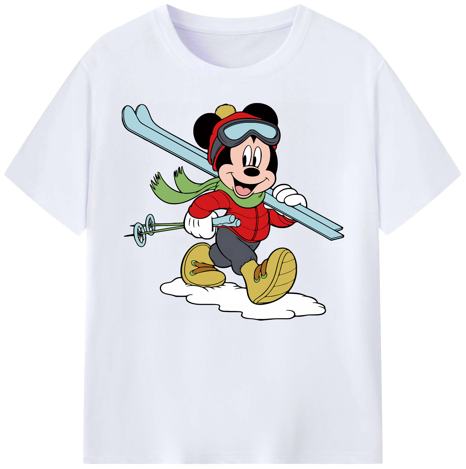ミッキーマウス Mickey Mouse 綿100％ メンズ半袖Tシャツ｜肌触りやわらか＆通気性