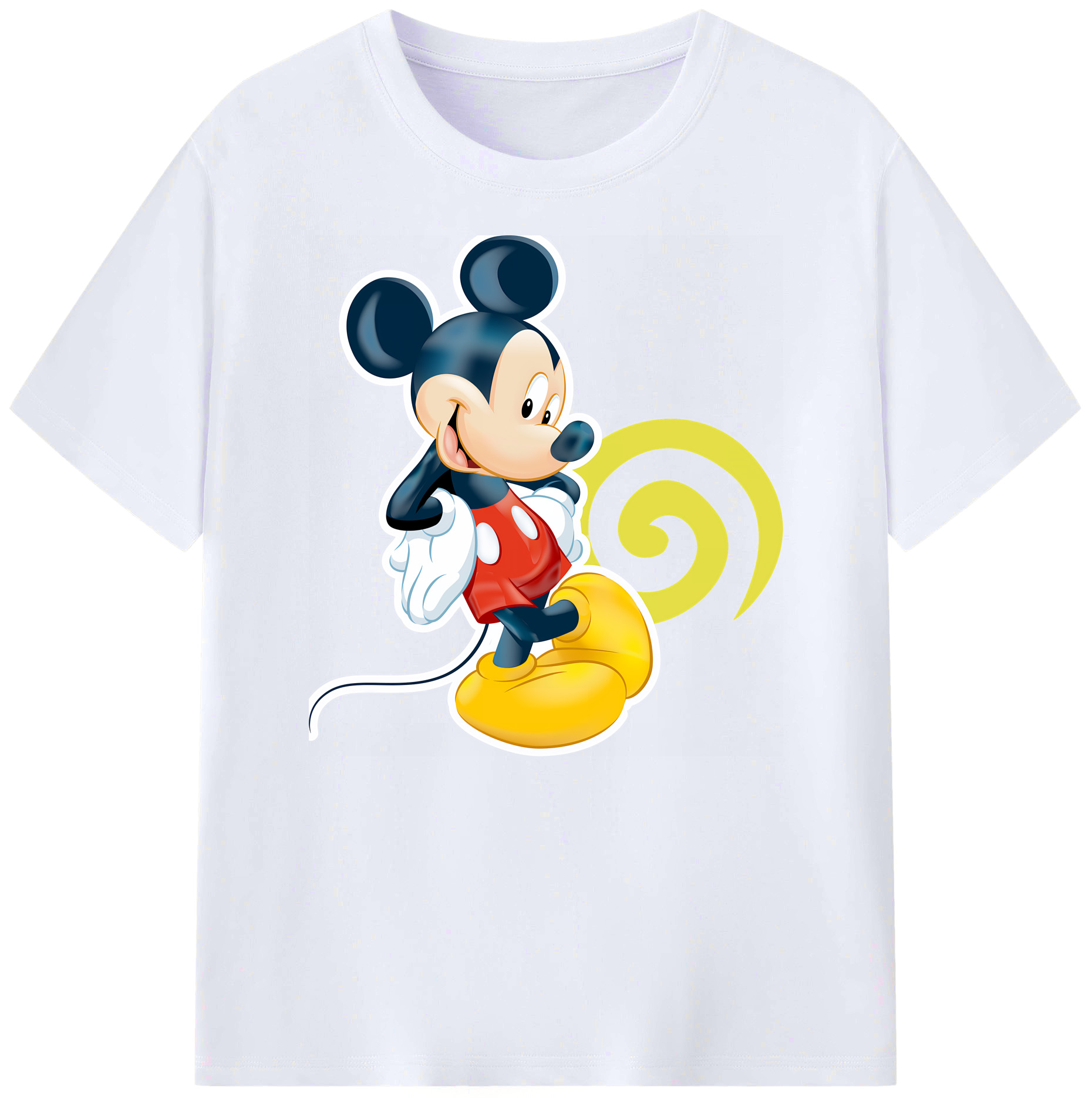 ミッキーマウス Mickey Mouse 綿100％ メンズ半袖Tシャツ｜肌触りやわらか＆通気性