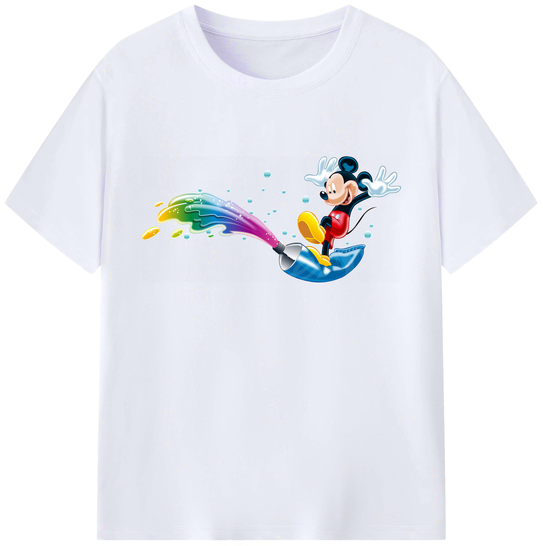 ミッキーマウス Mickey Mouse 綿100％ メンズ半袖Tシャツ｜肌触りやわらか＆通気性