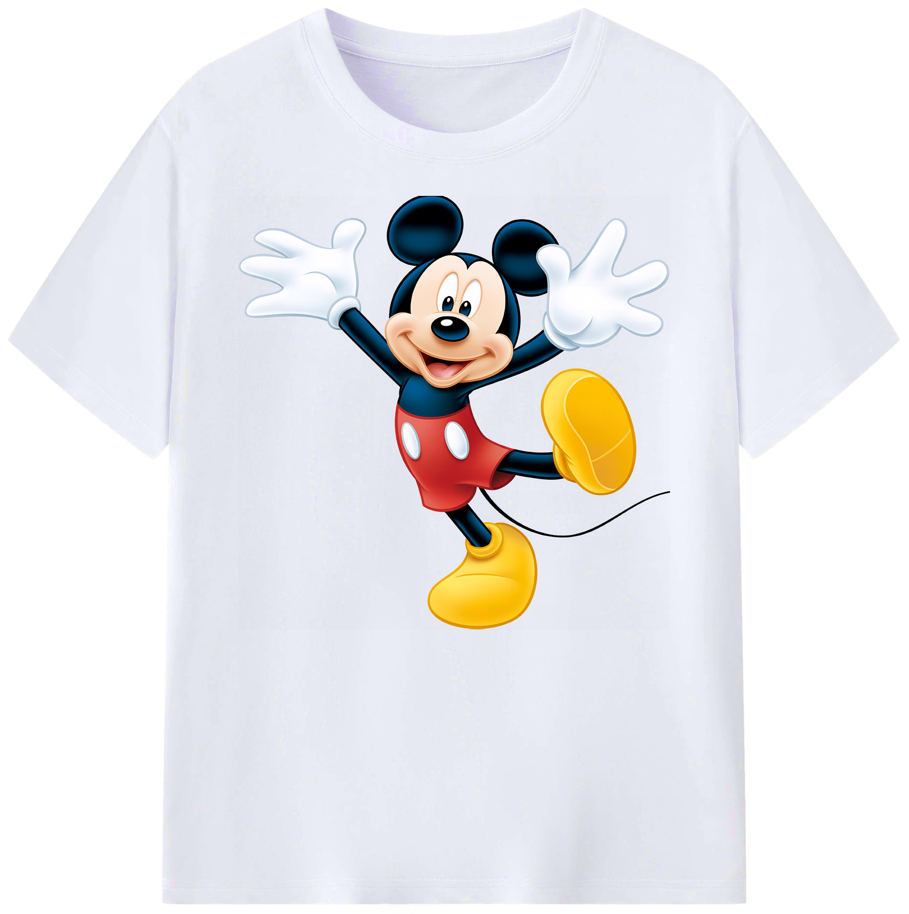 ミッキーマウス Mickey Mouse 綿100％ メンズ半袖Tシャツ｜肌触りやわらか＆通気性