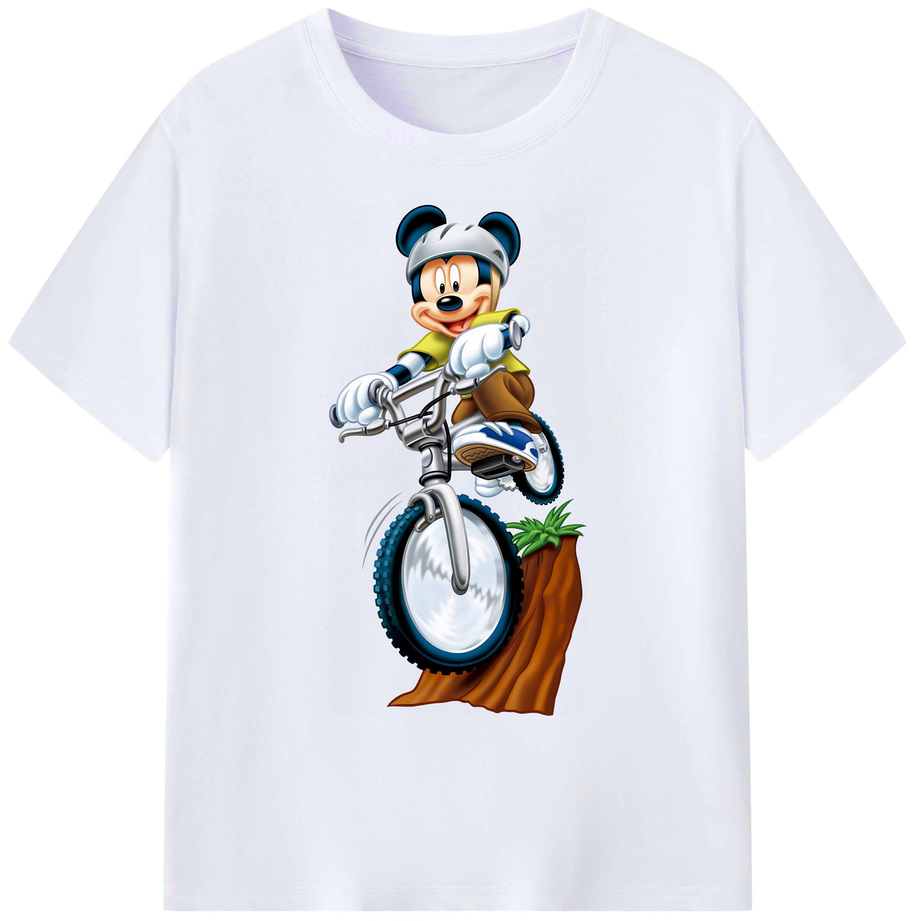 ミッキーマウス Mickey Mouse 綿100％ メンズ半袖Tシャツ｜肌触りやわらか＆通気性