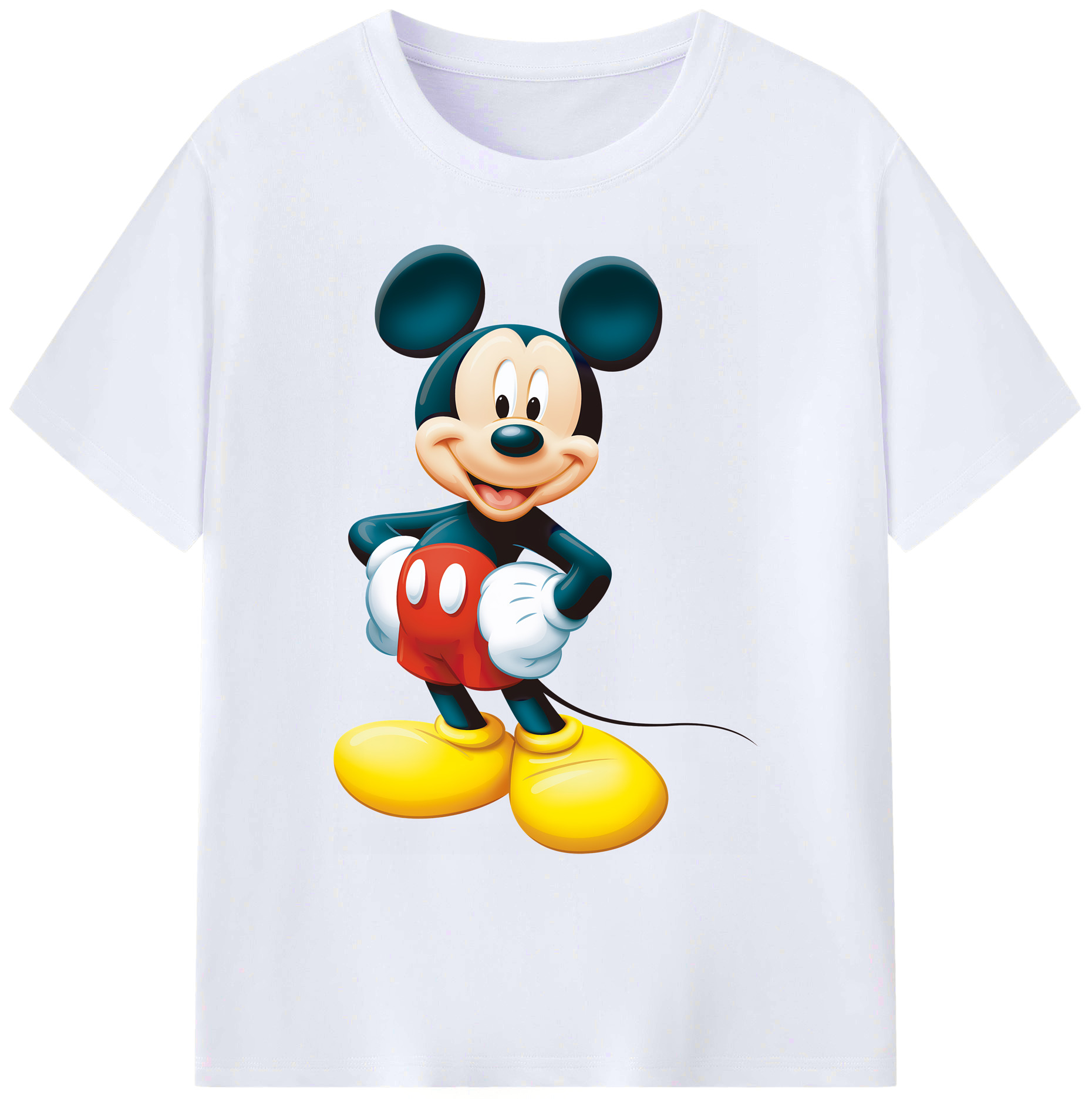 （画像用） ミッキーマウス Mickey Mouse 綿100％ メンズ半袖Tシャツ｜肌触りやわらか＆通気性