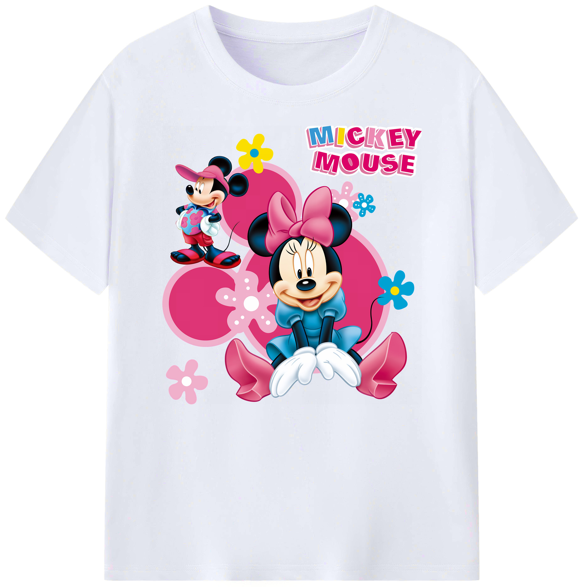 ミッキーマウス Mickey Mouse 綿100％ メンズ半袖Tシャツ｜肌触りやわらか＆通気性