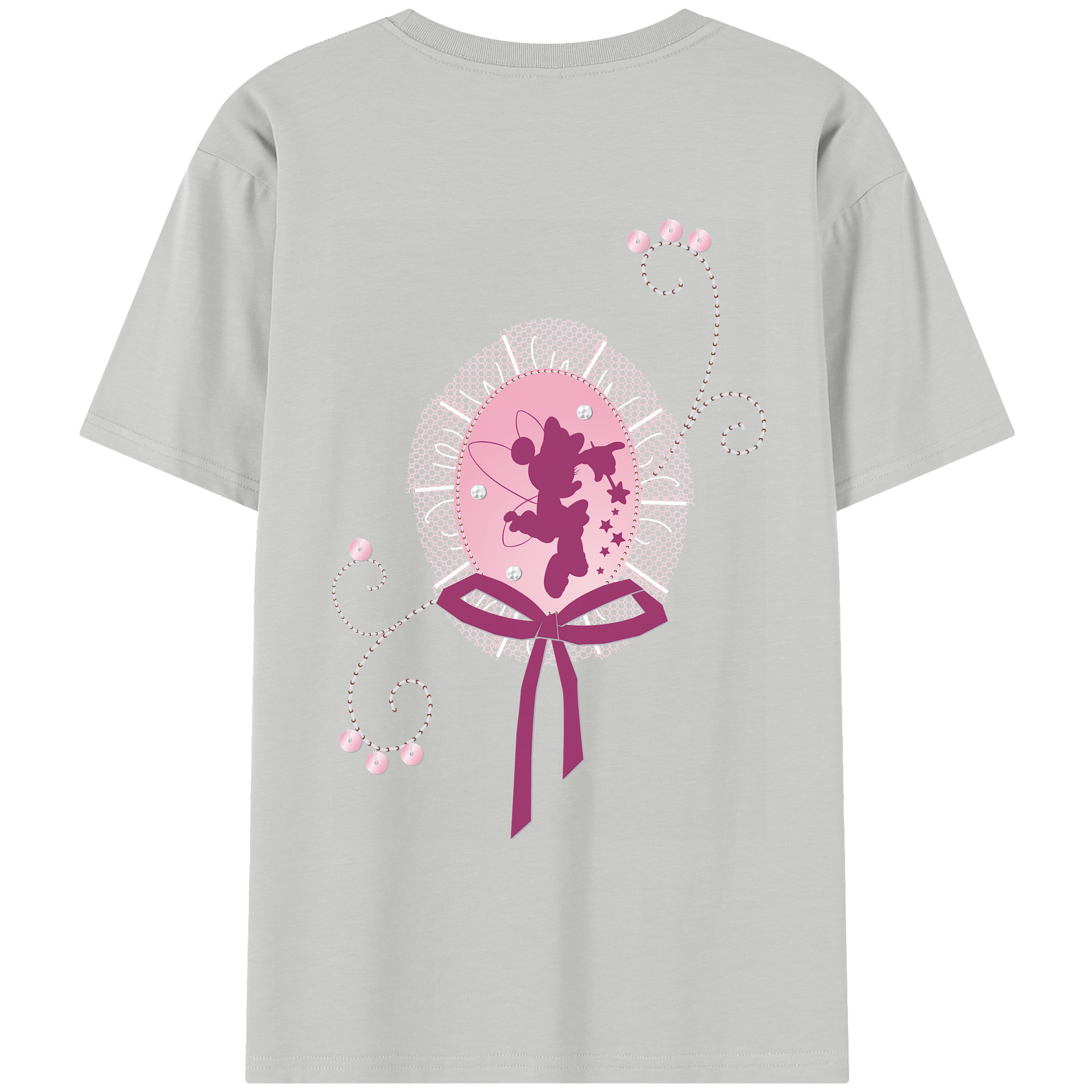 （画像用） ミッキーマウス Mickey Mouse レディース半袖Tシャツ(バックプリント)
